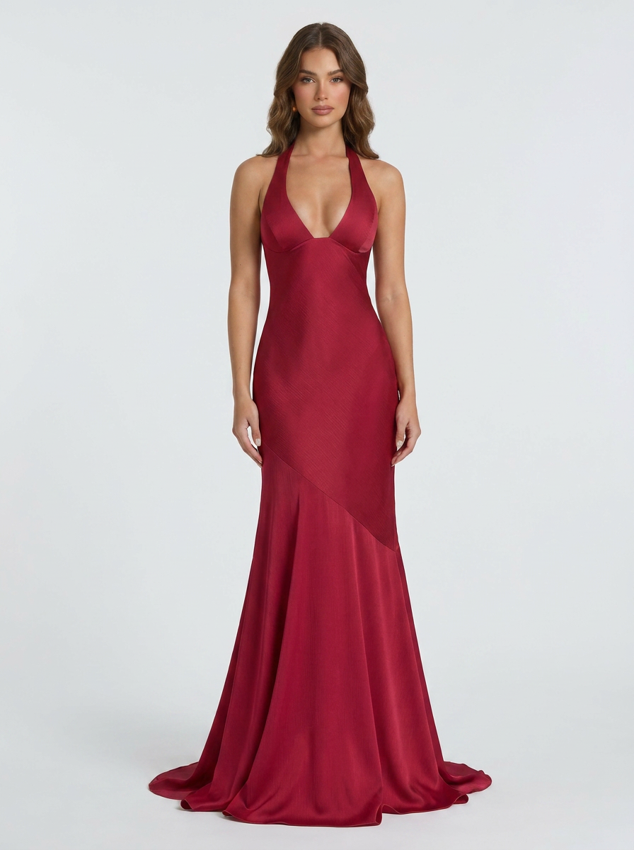 Ruby Halter Mermaid Maxi
