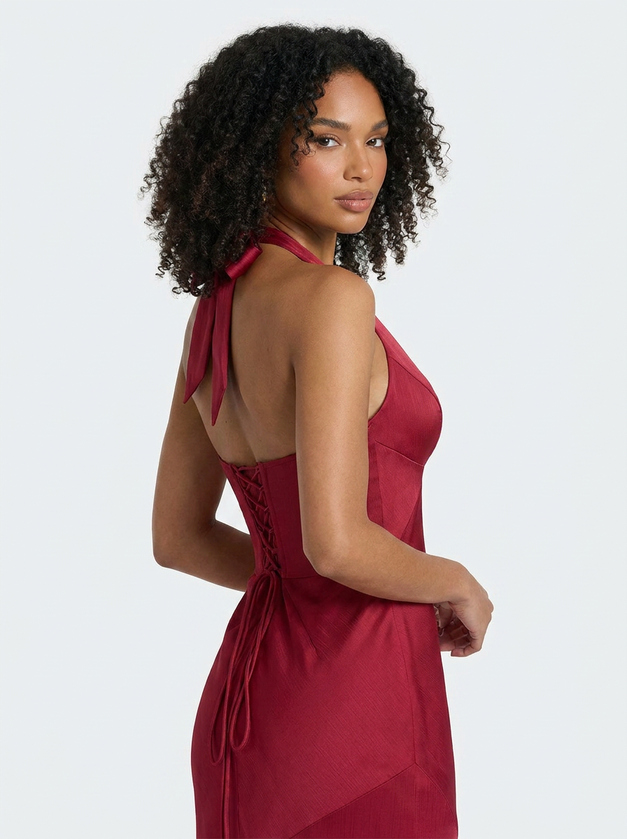 Ruby Halter Mermaid Maxi