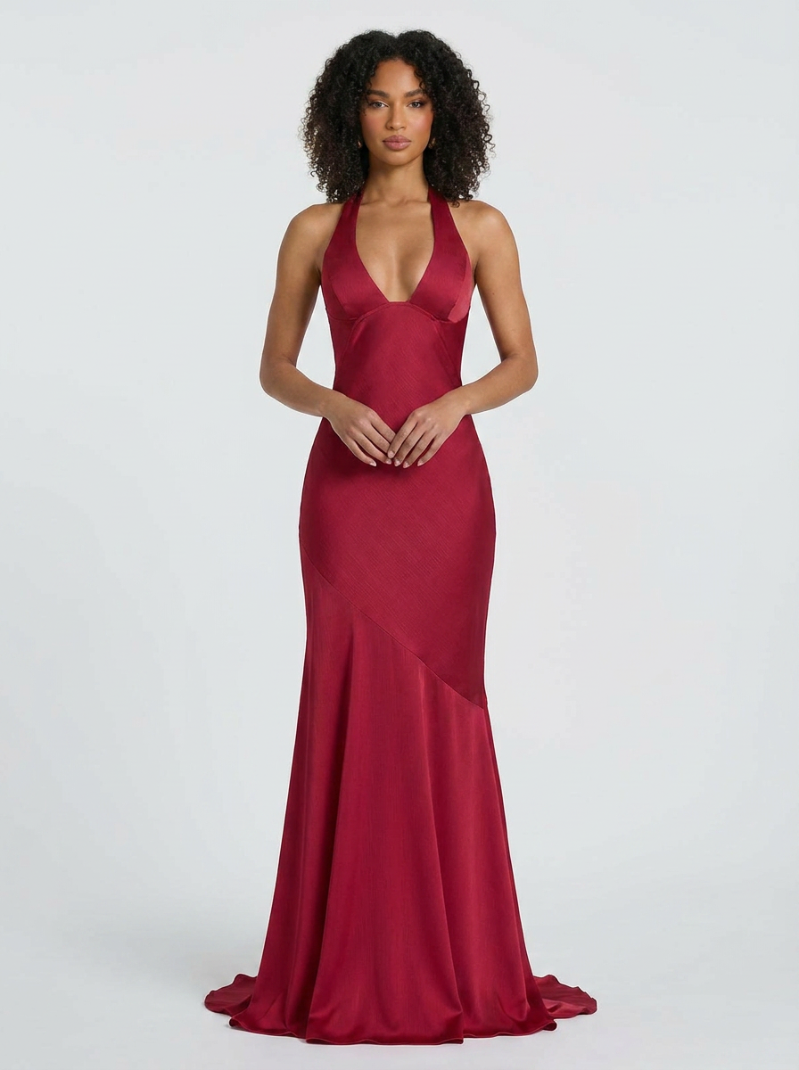 Ruby Halter Mermaid Maxi
