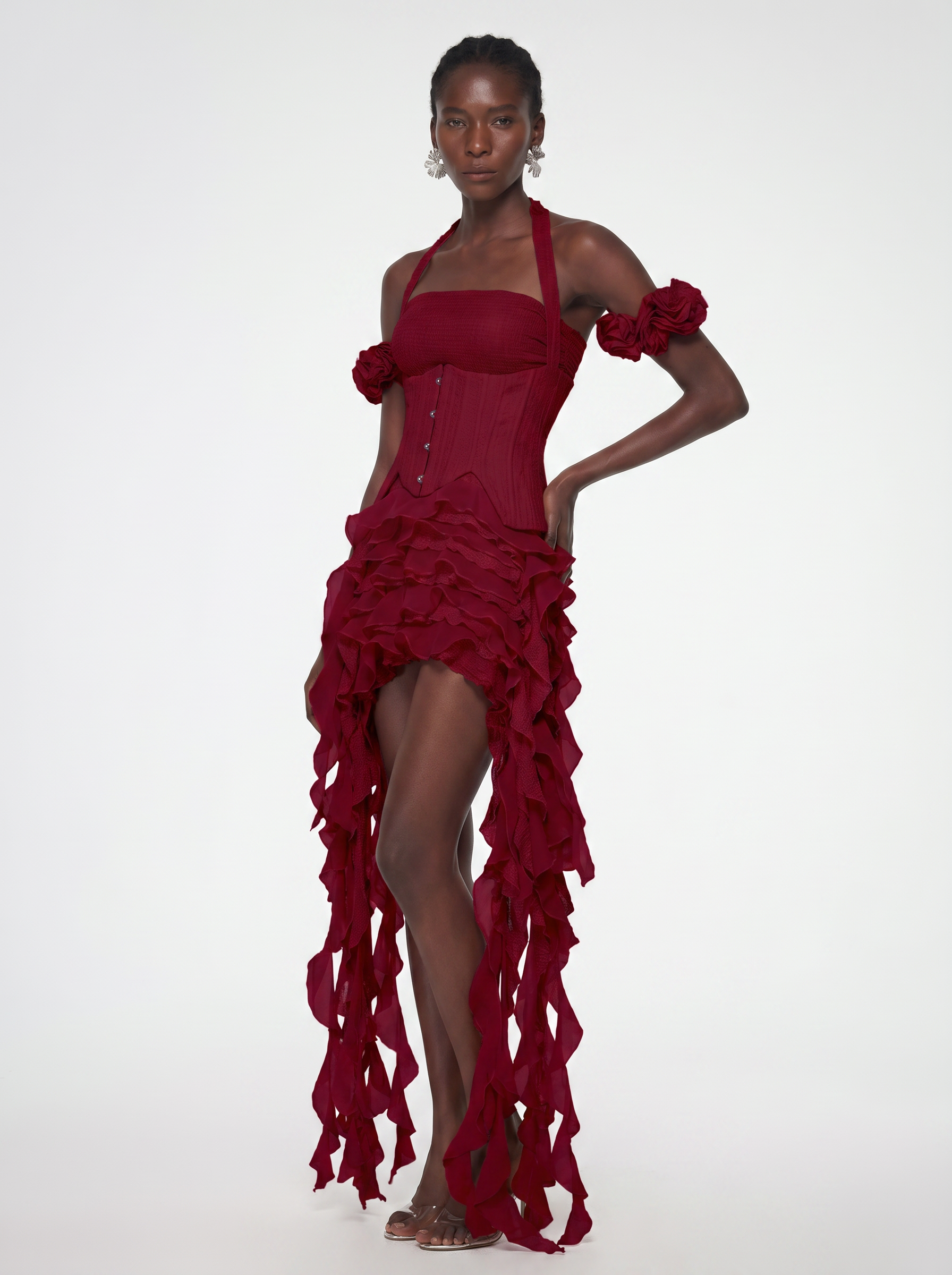 Rosa Corset Ruffle Dress