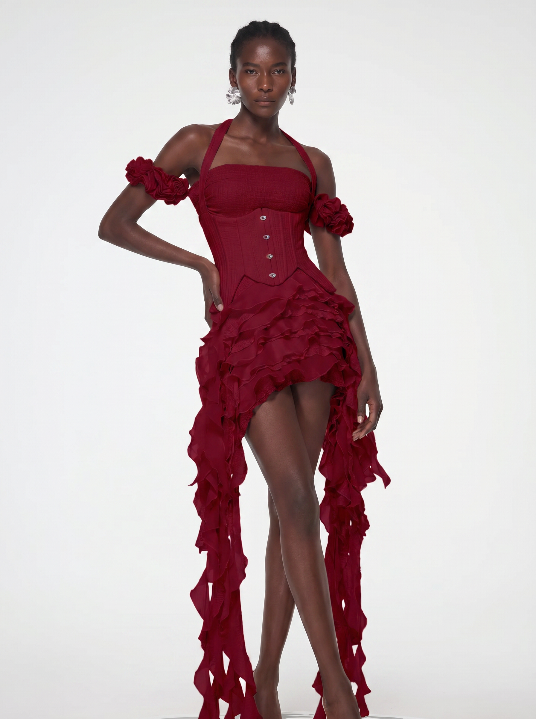 Rosa Corset Ruffle Dress