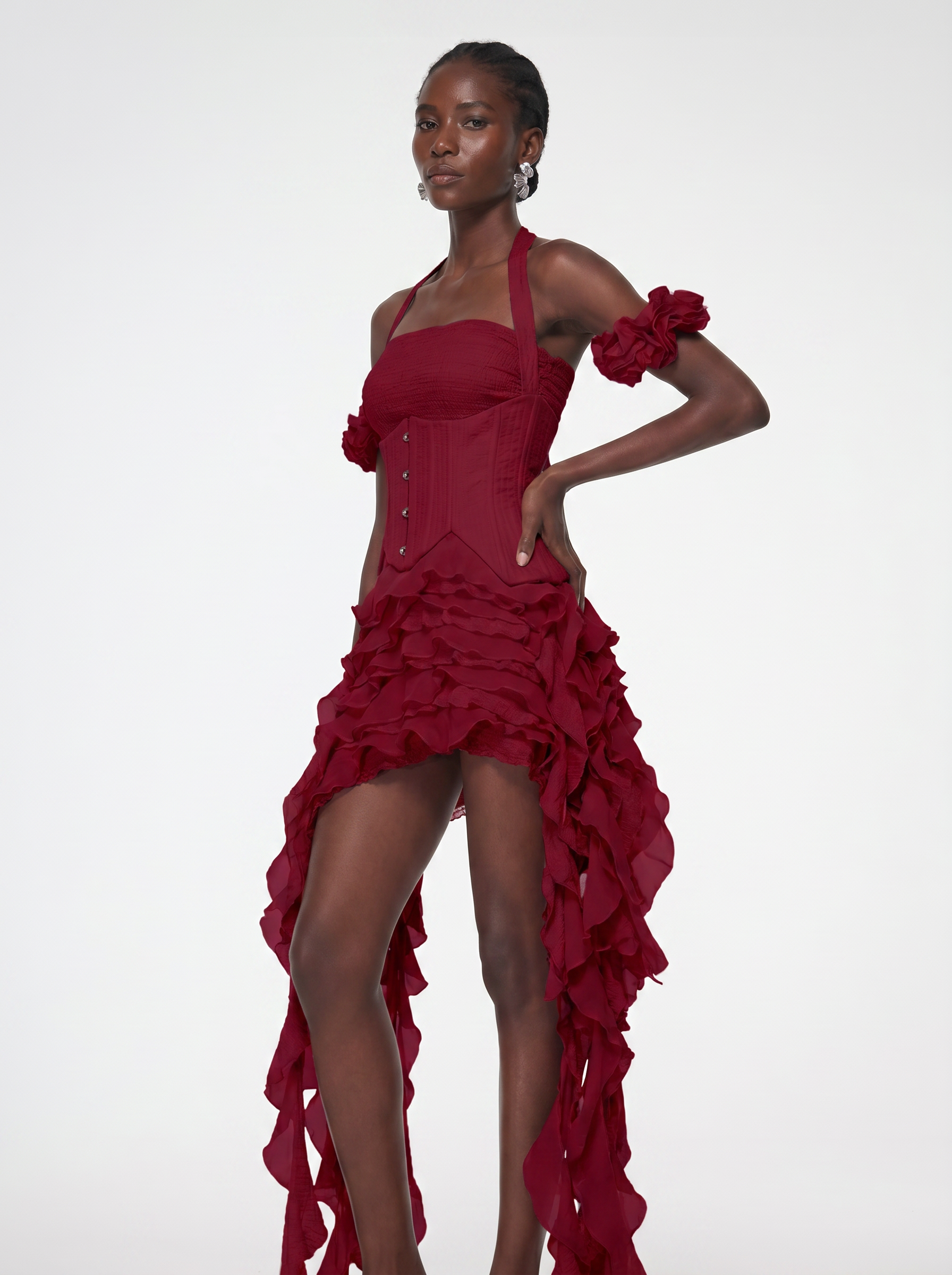 Rosa Corset Ruffle Dress
