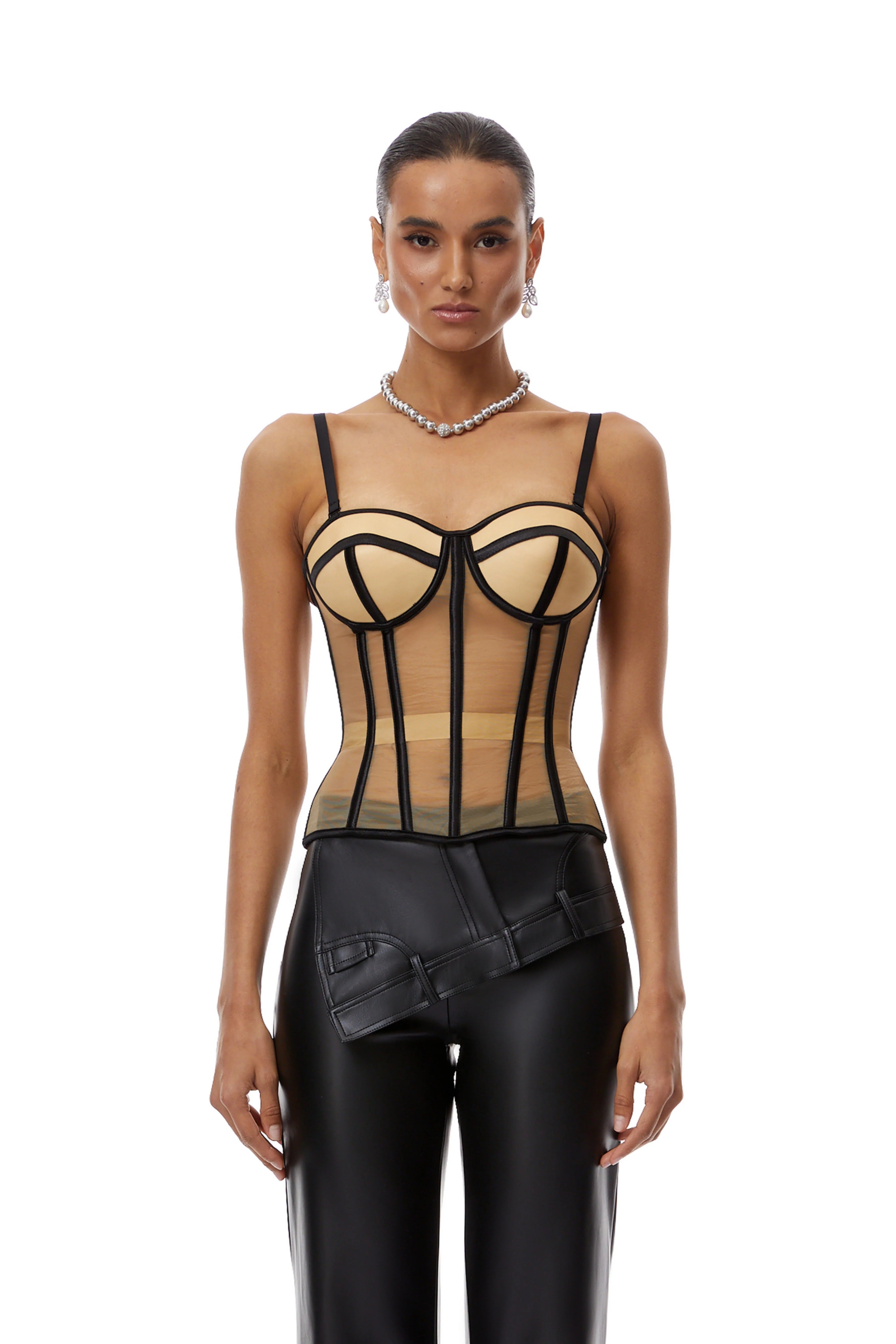Nadia Mesh Boned Corset