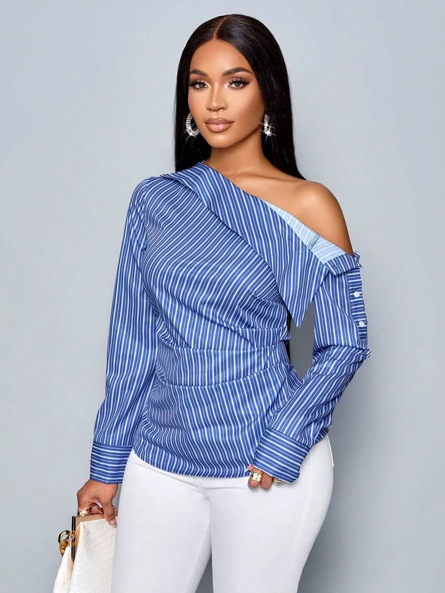 Bleu Off-Shoulder Top