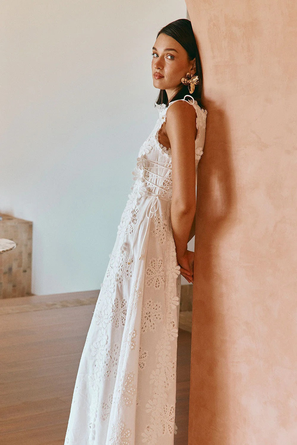 Bianca Eyelet Midi Dress
