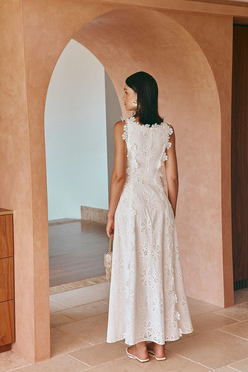 Bianca Eyelet Midi Dress