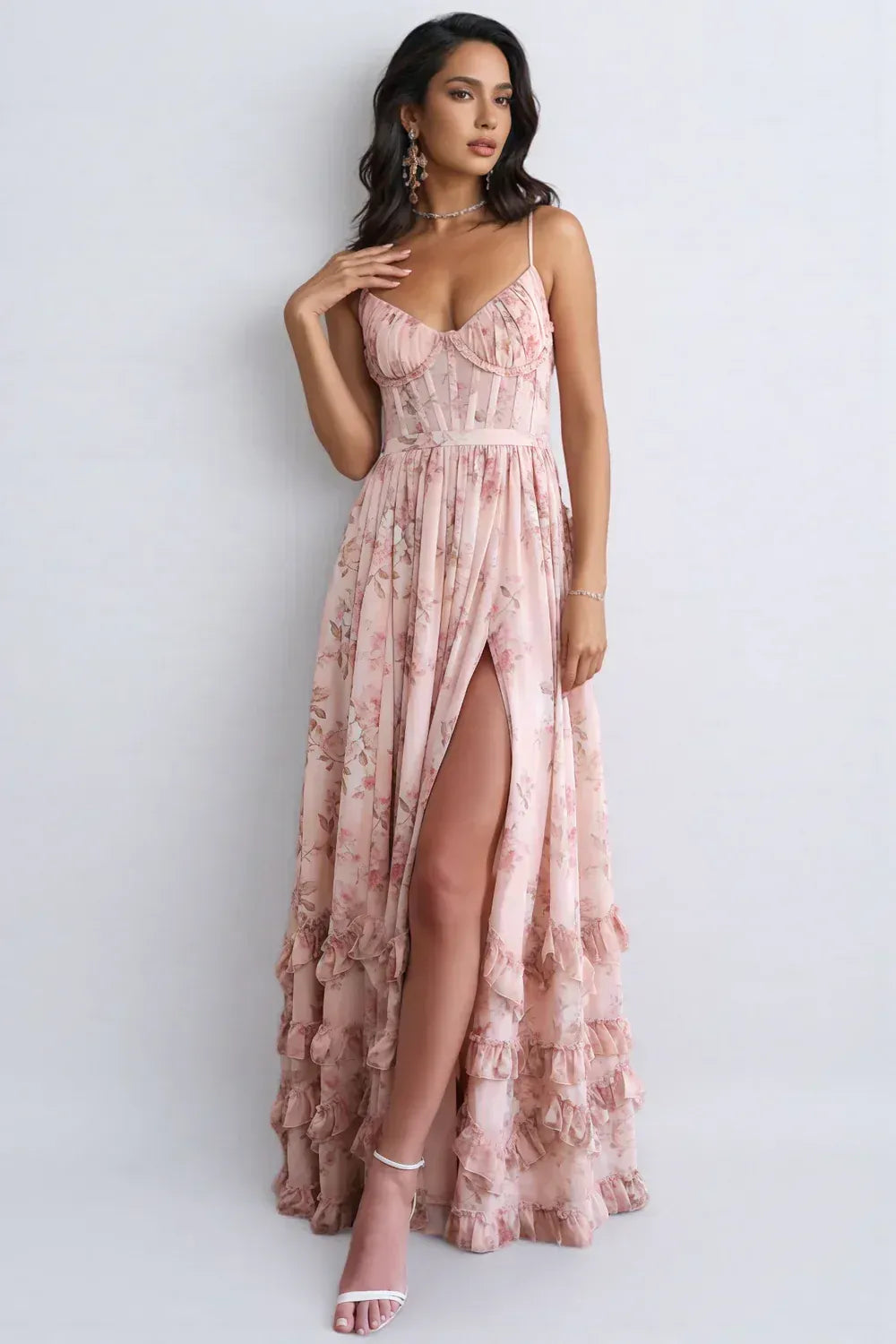 Carmen Floral Corset Maxi