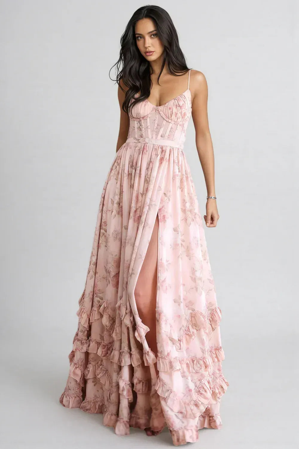Carmen Floral Corset Maxi