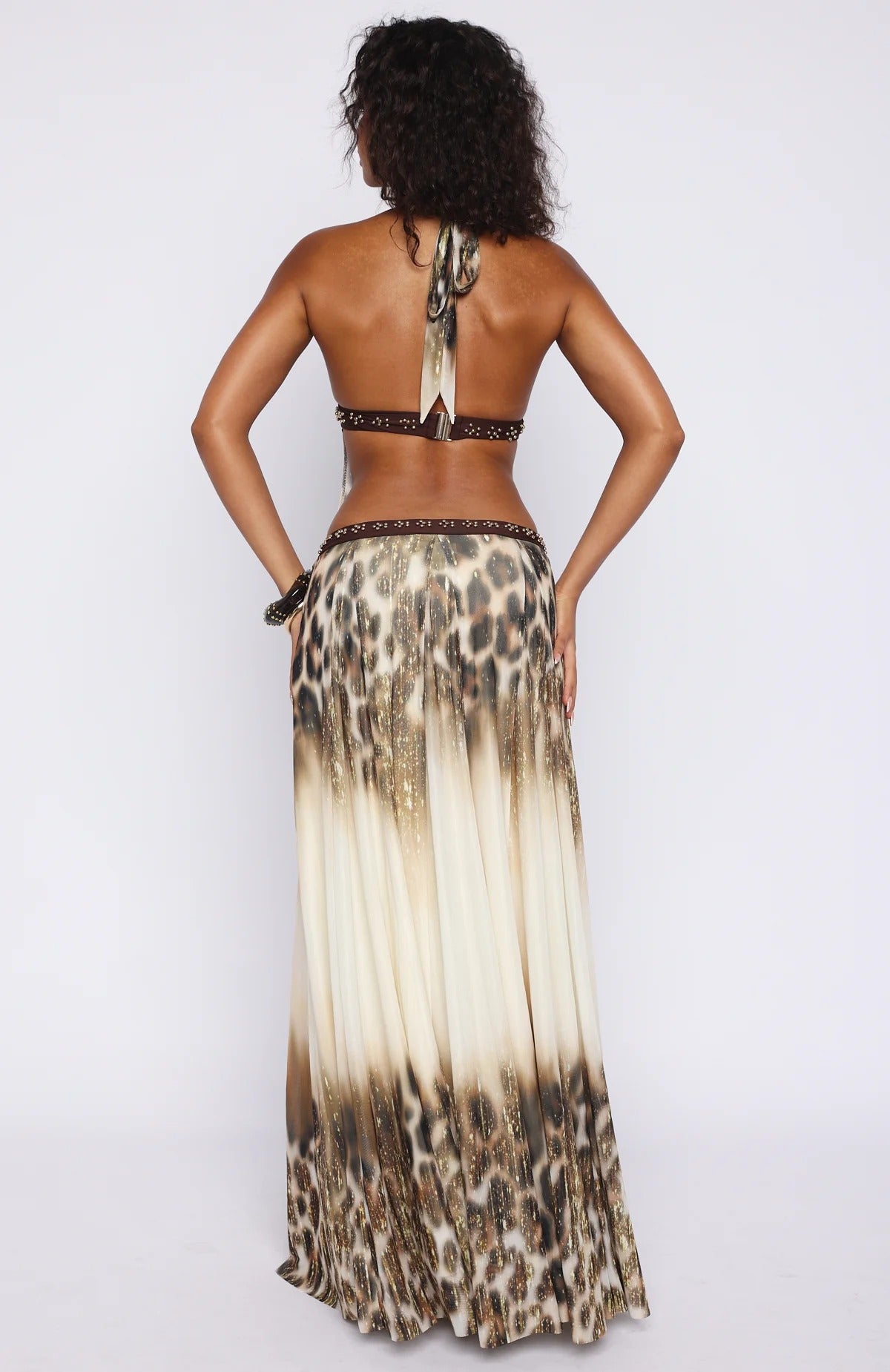 Savana Leopard Halter Maxi