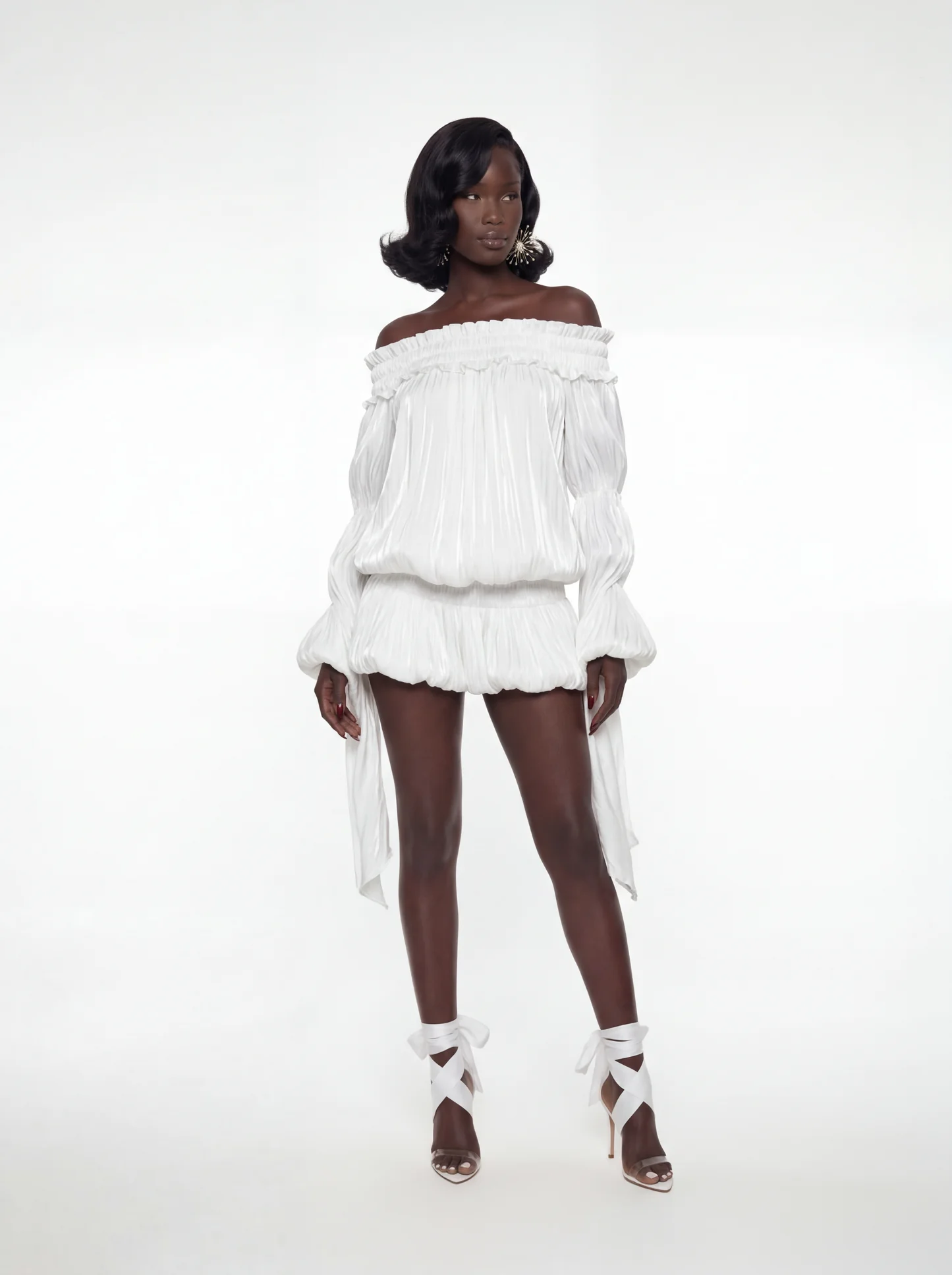 Bardot Draped Mini Dress