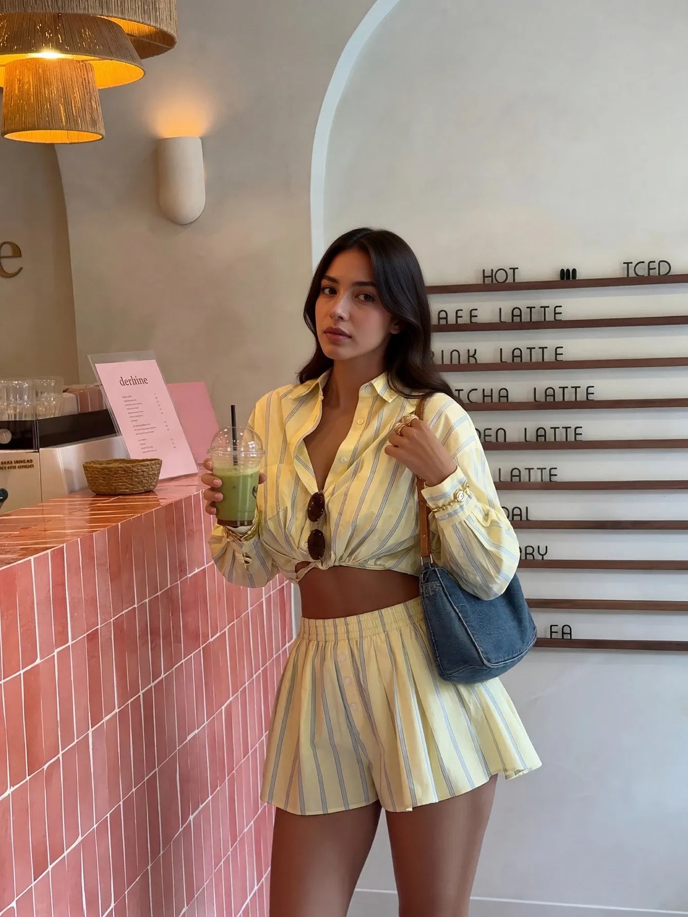 Stripe Oversized Shirt Set