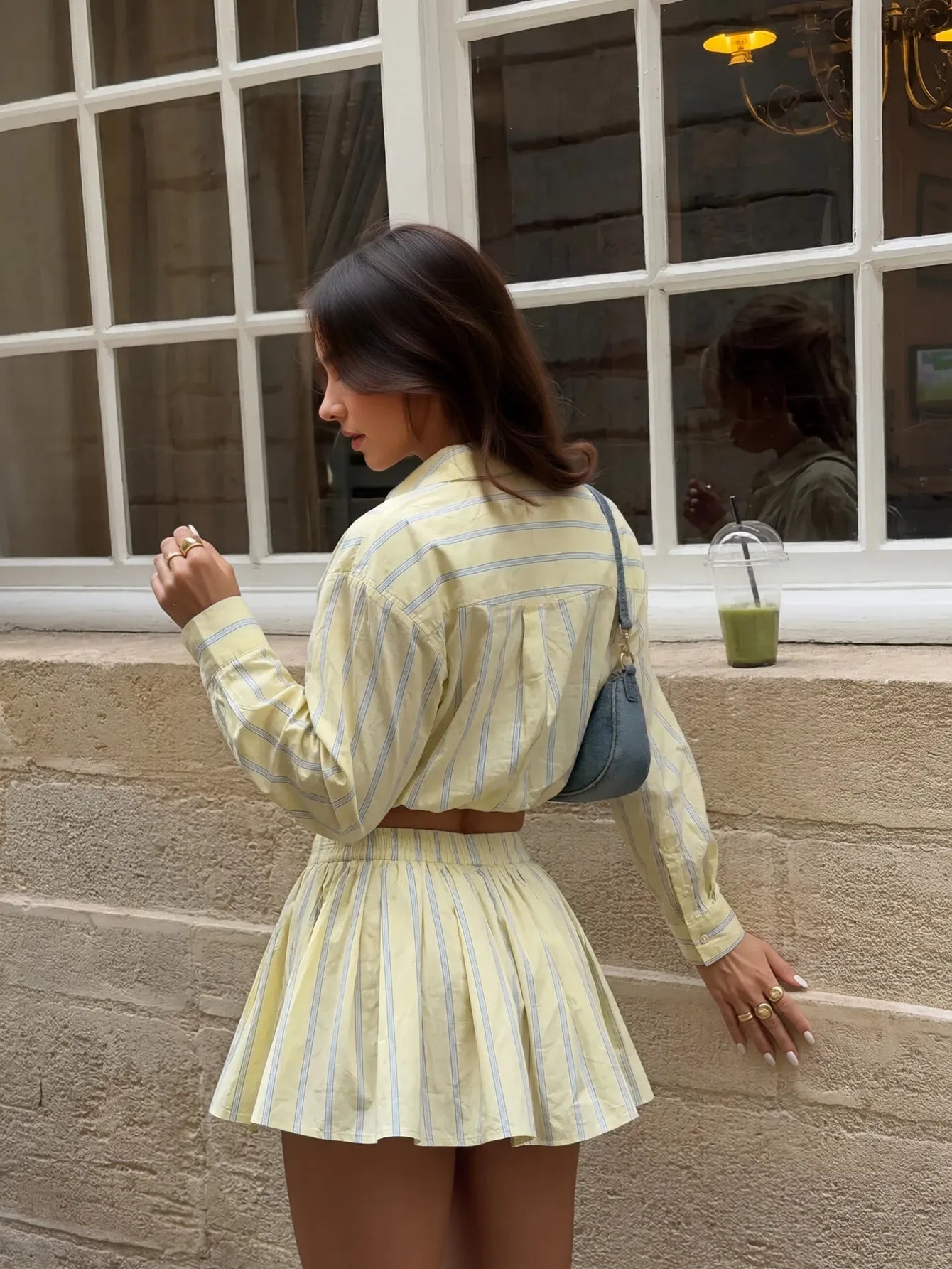 Stripe Oversized Shirt Set
