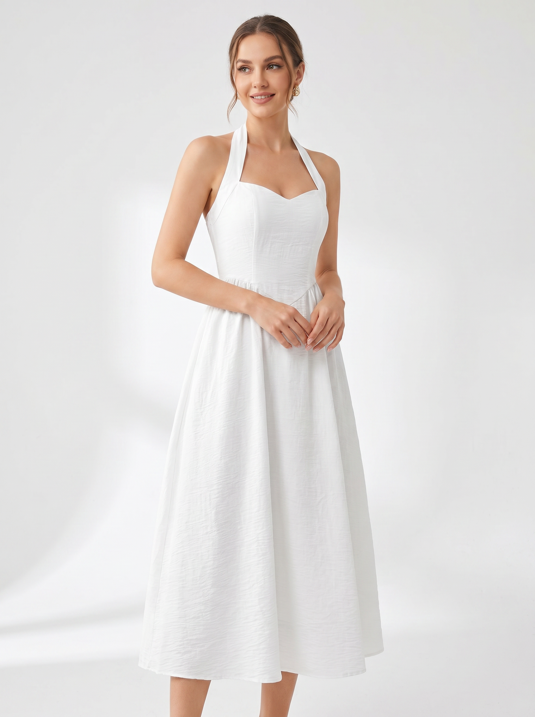 Alba Textured Halter Midi