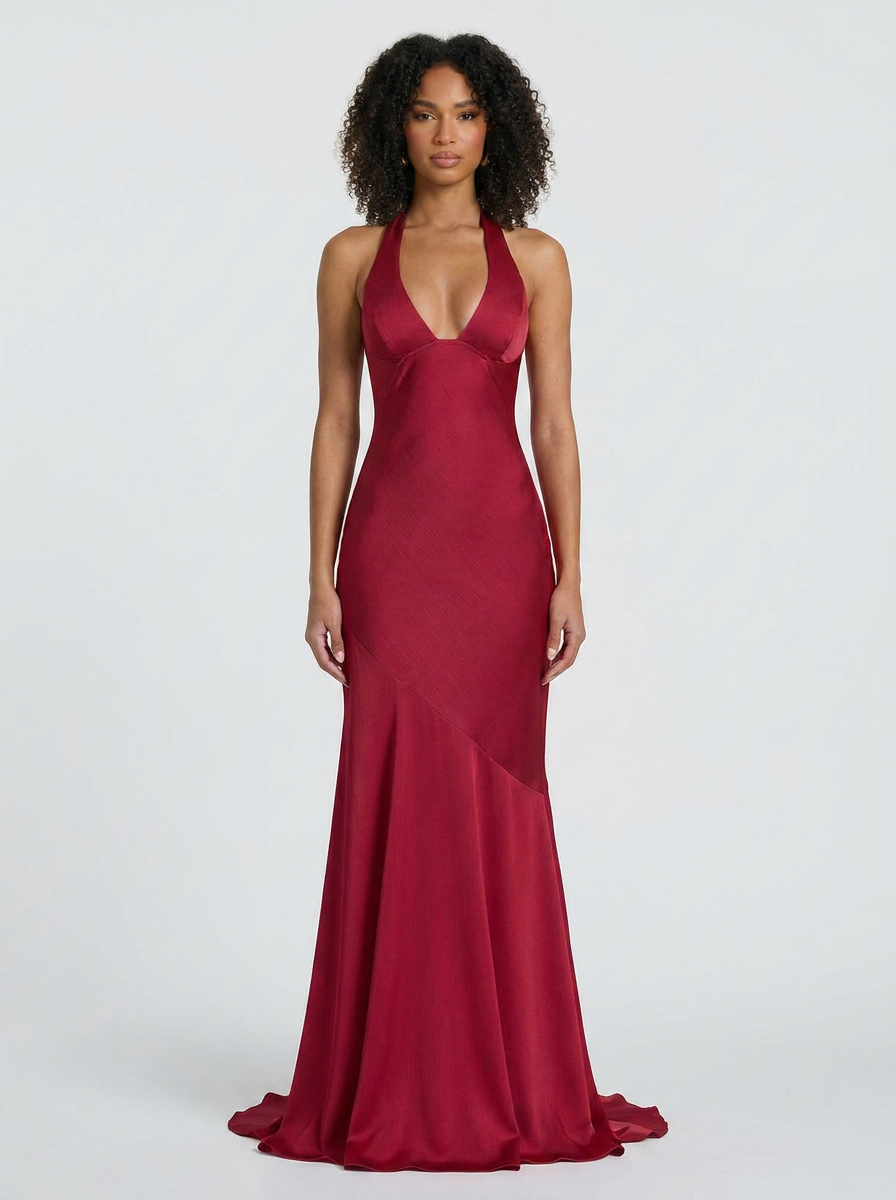 Ruby Halter Mermaid Maxi