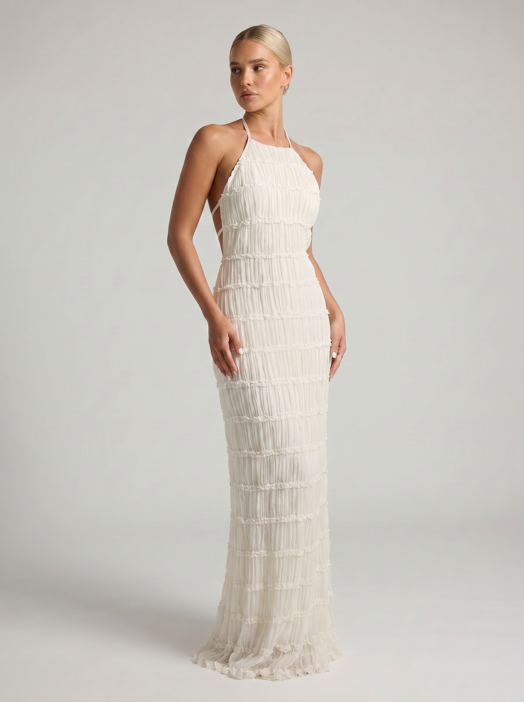 Sloane Fringe Halter Maxi