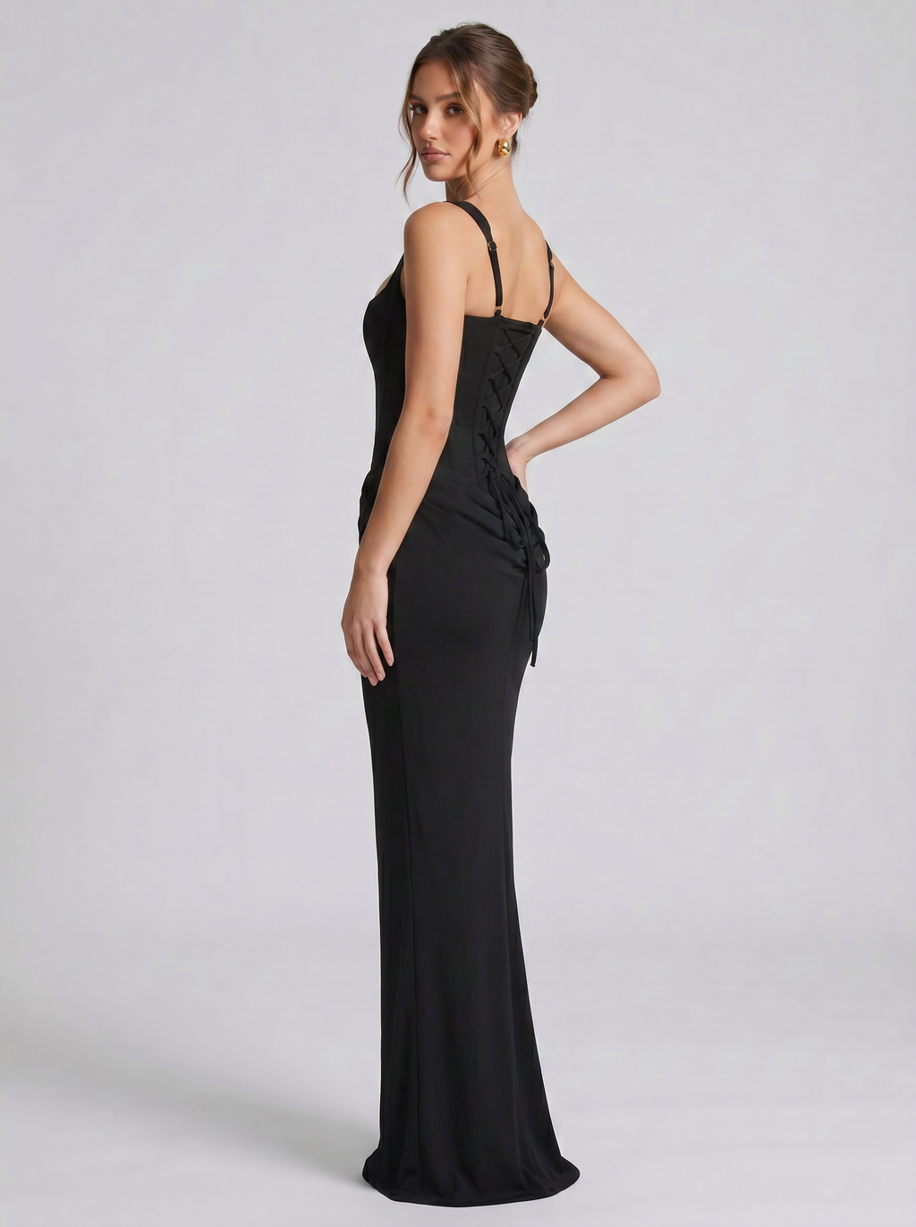 Raven Corset Lace-Up Maxi