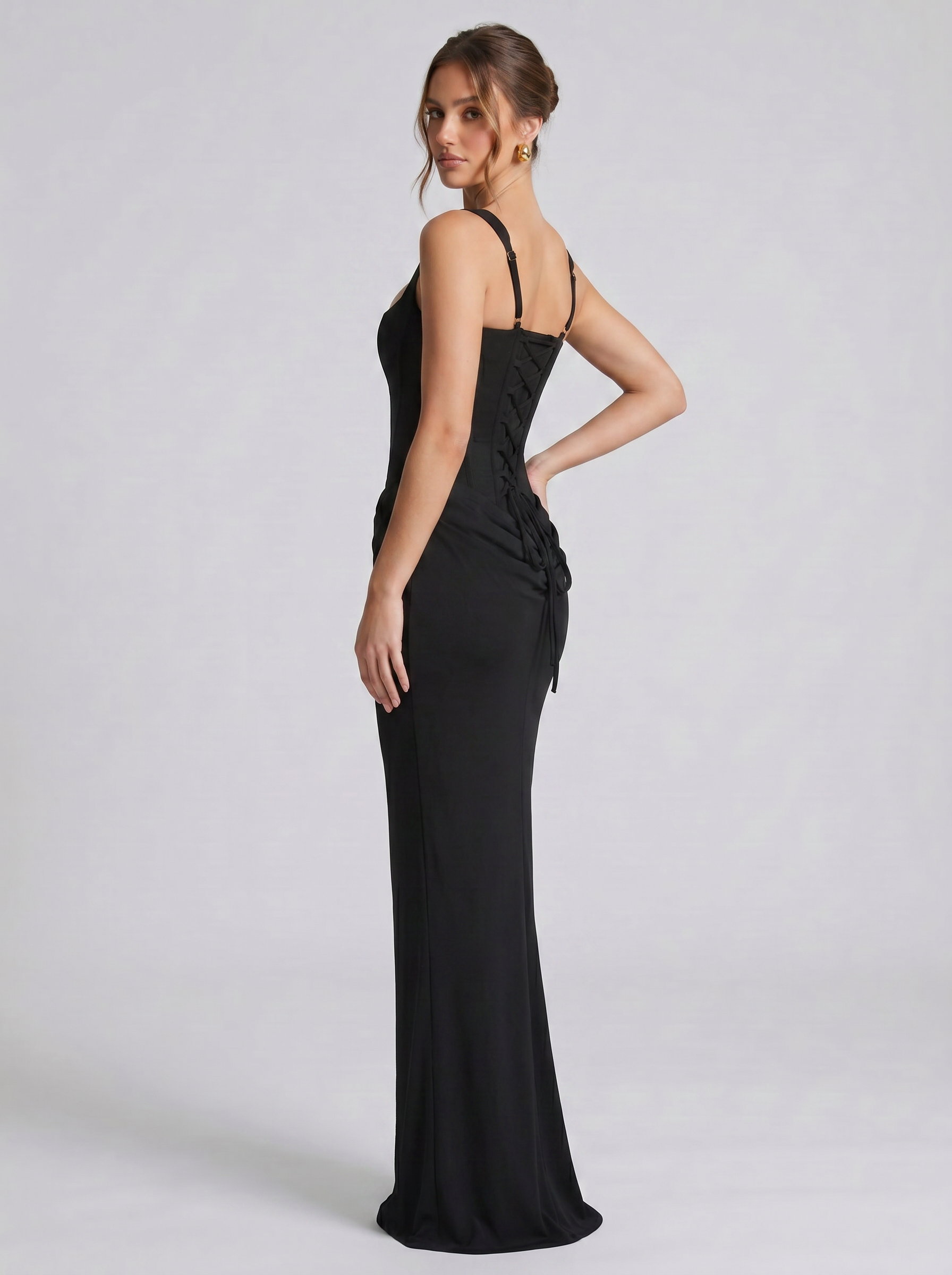 Raven Corset Lace-Up Maxi