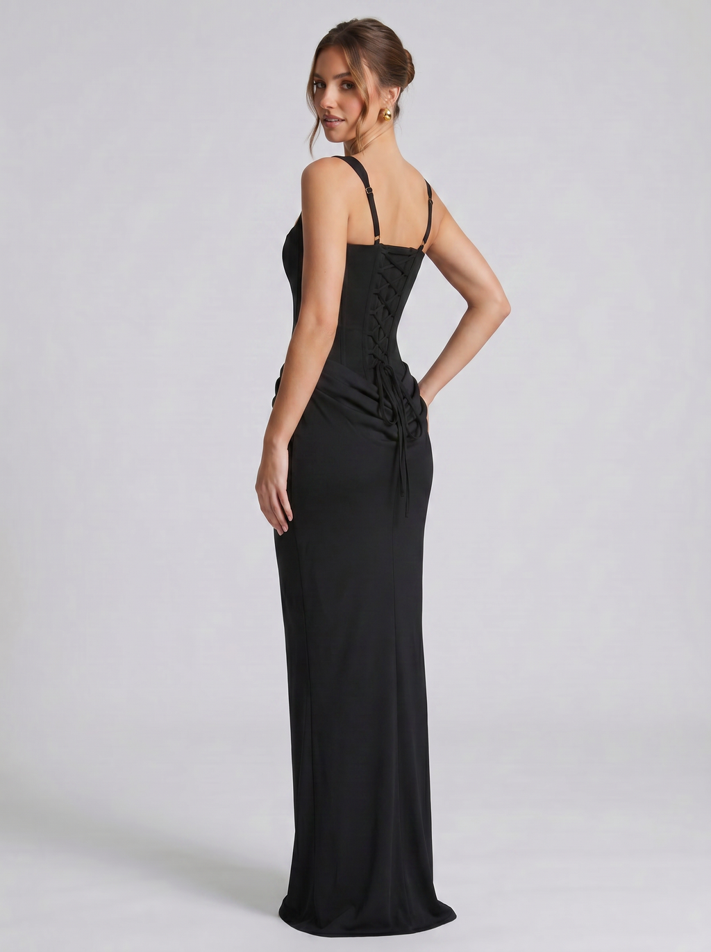 Raven Corset Lace-Up Maxi