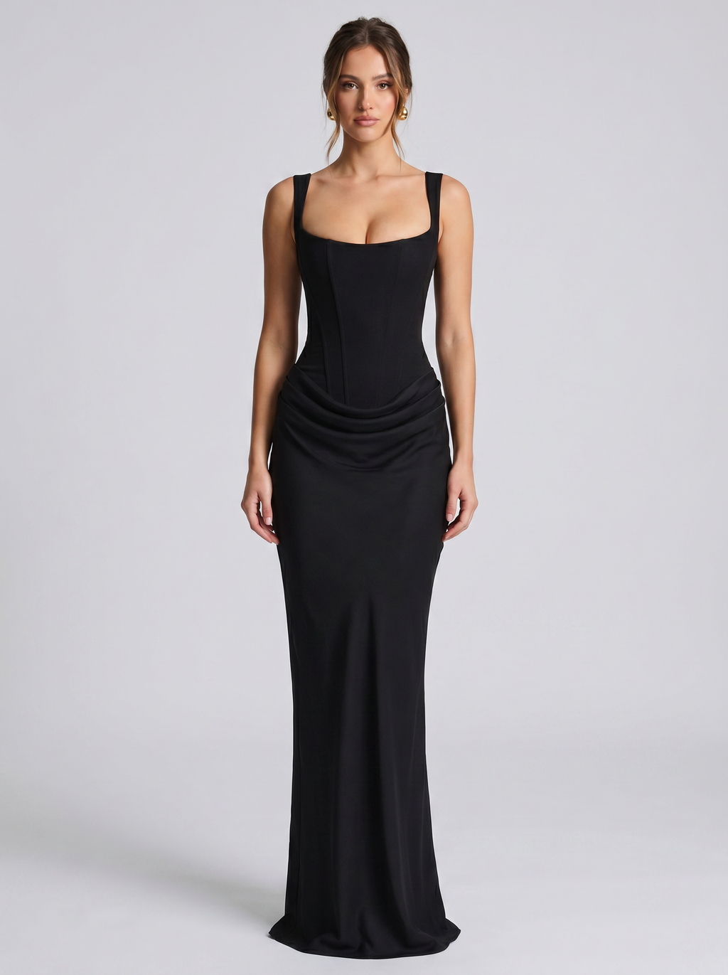 Raven Corset Lace-Up Maxi