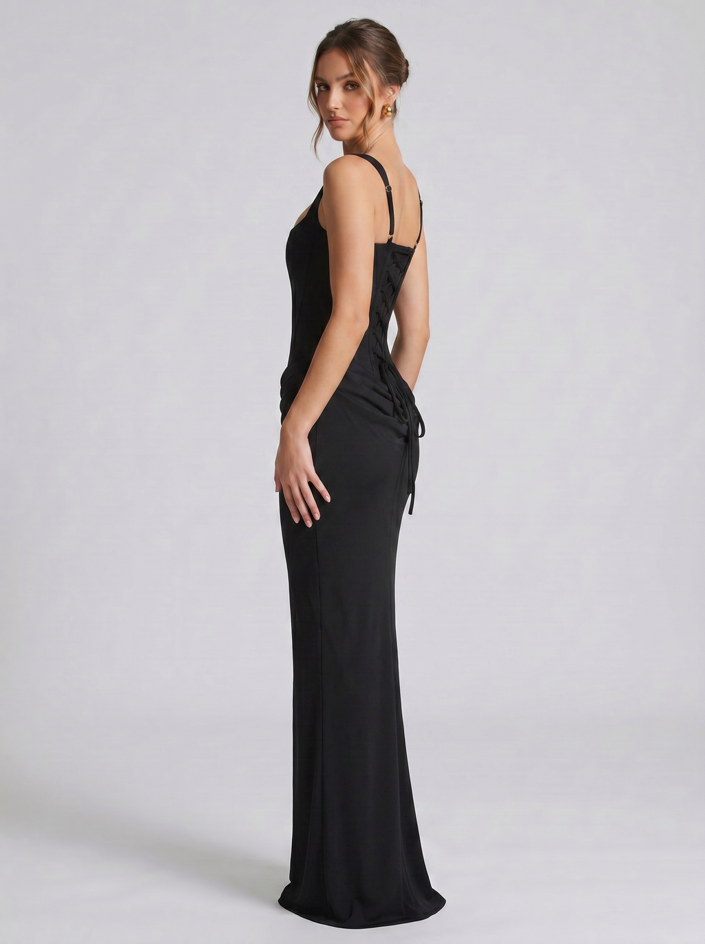 Raven Corset Lace-Up Maxi