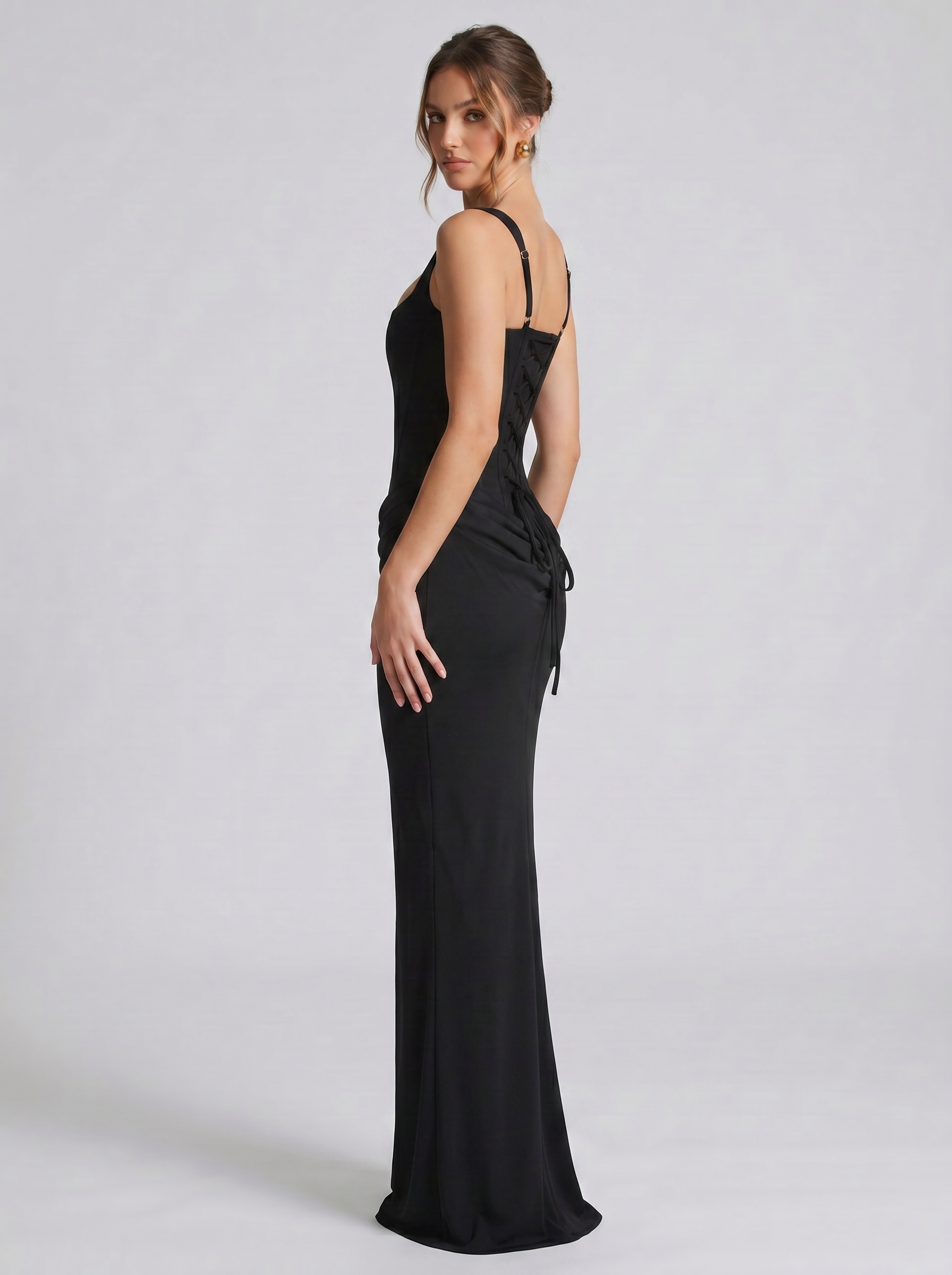 Raven Corset Lace-Up Maxi
