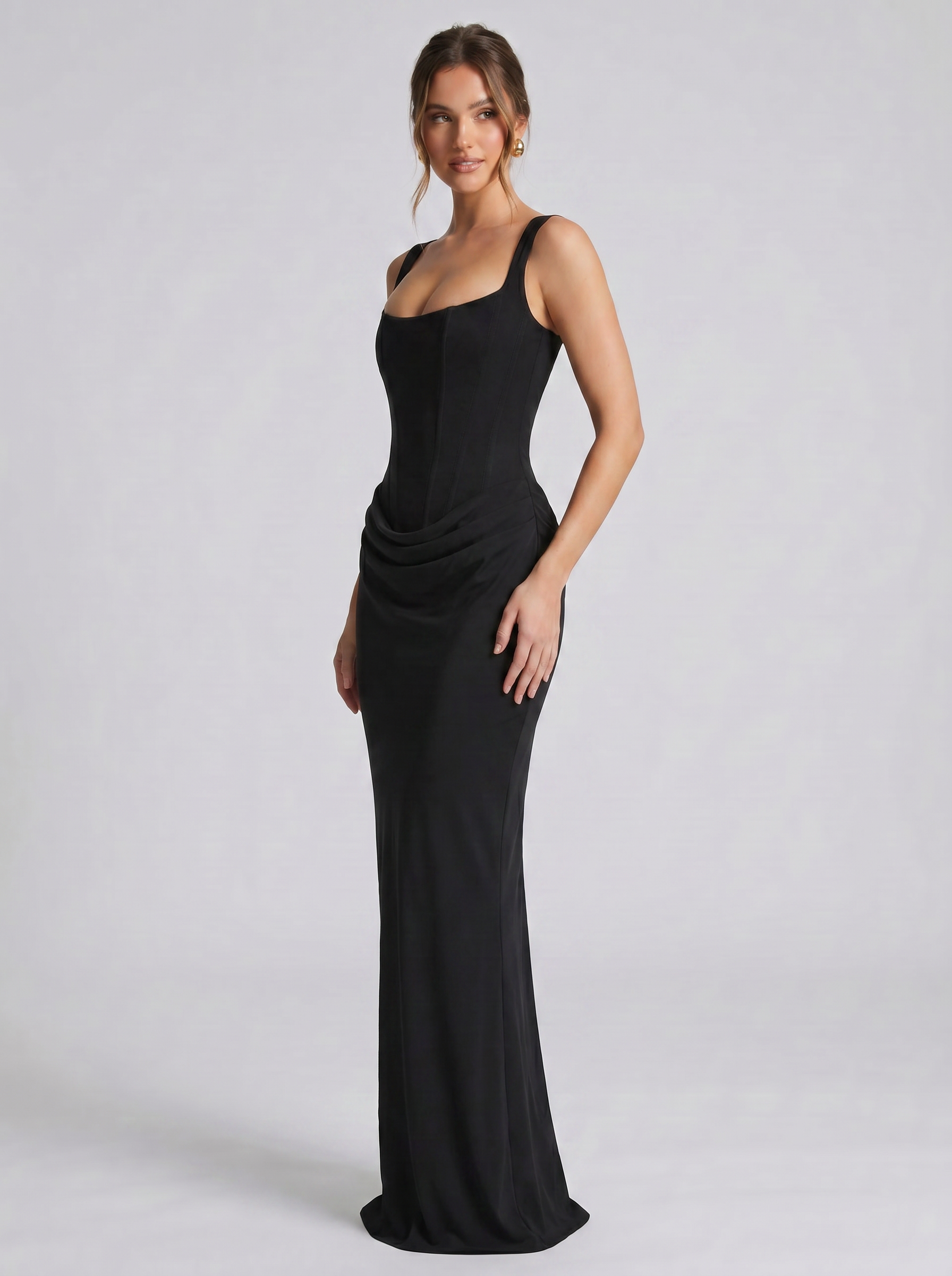 Raven Corset Lace-Up Maxi