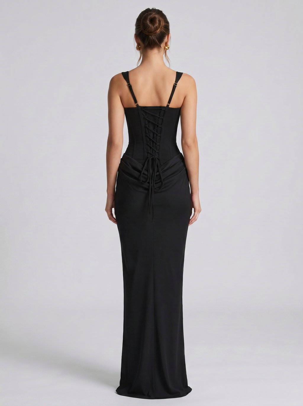 Raven Corset Lace-Up Maxi