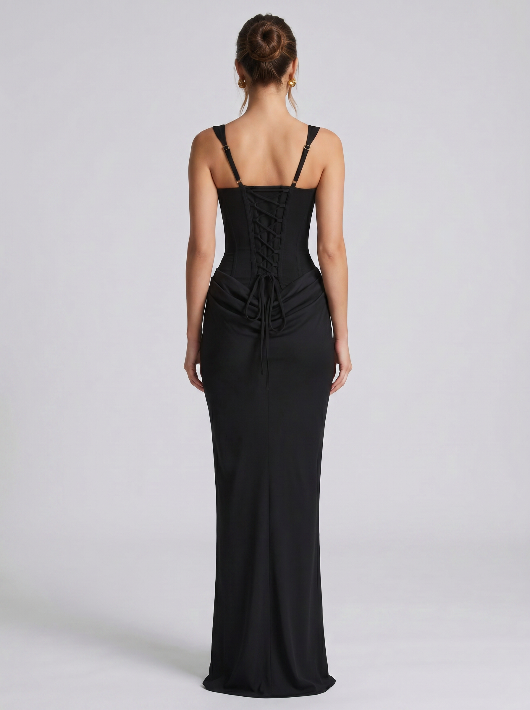 Raven Corset Lace-Up Maxi