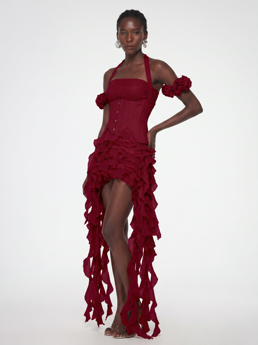 Rosa Corset Ruffle Dress
