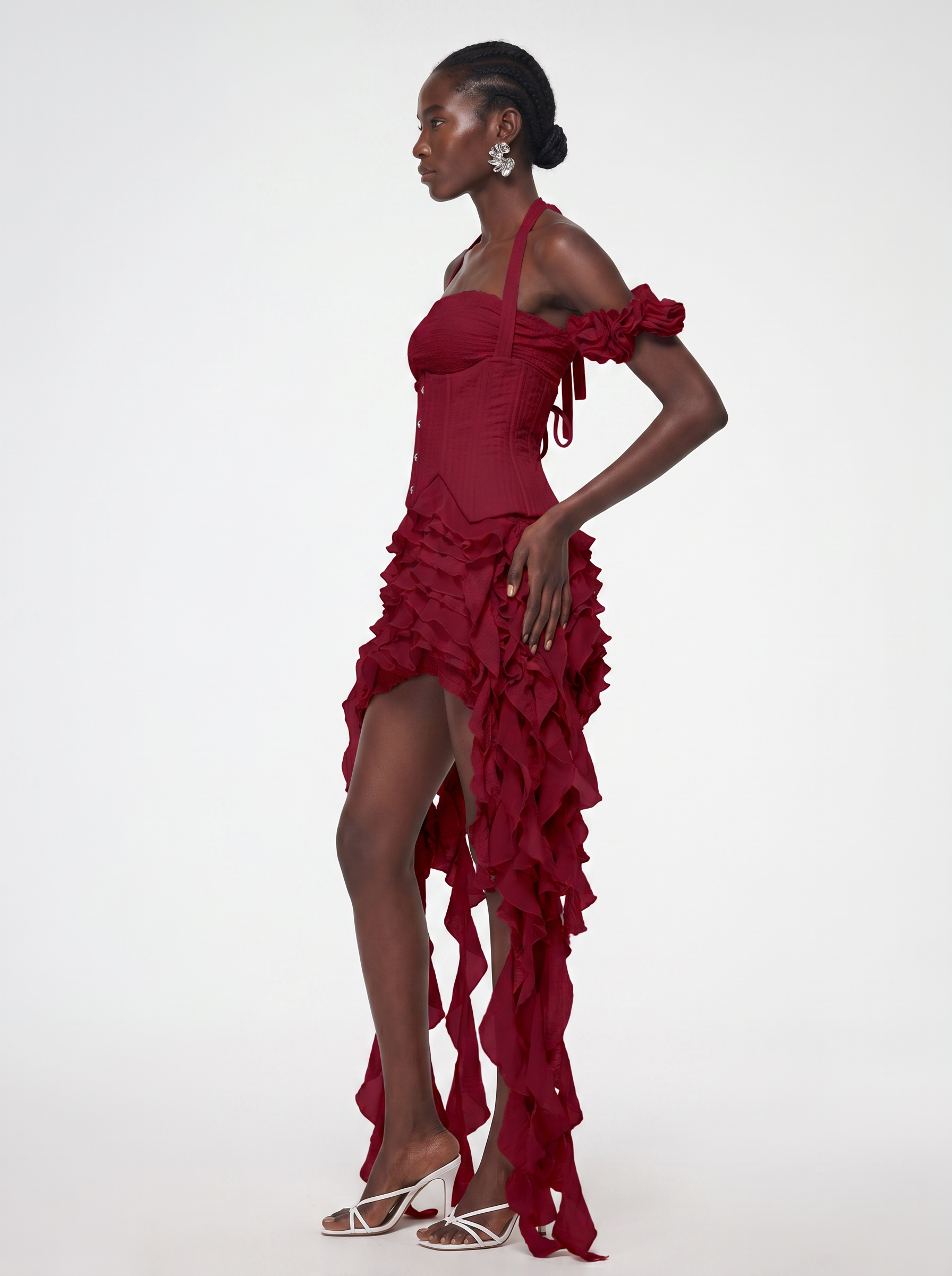 Rosa Corset Ruffle Dress