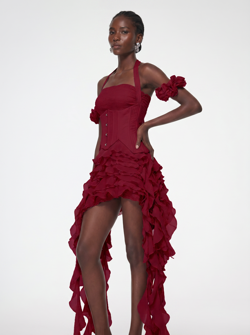Rosa Corset Ruffle Dress