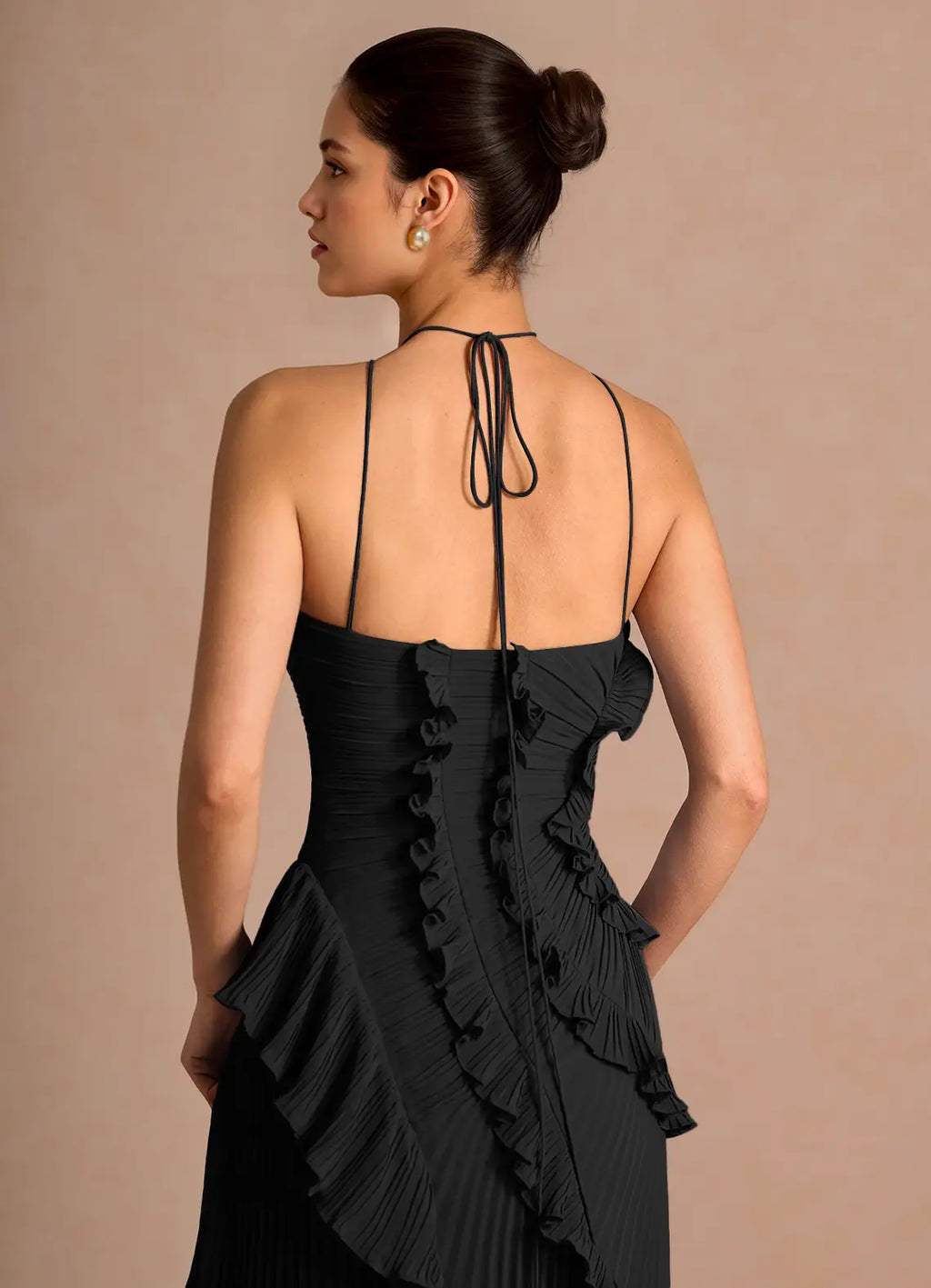 Black Ruffle Maxi Dress