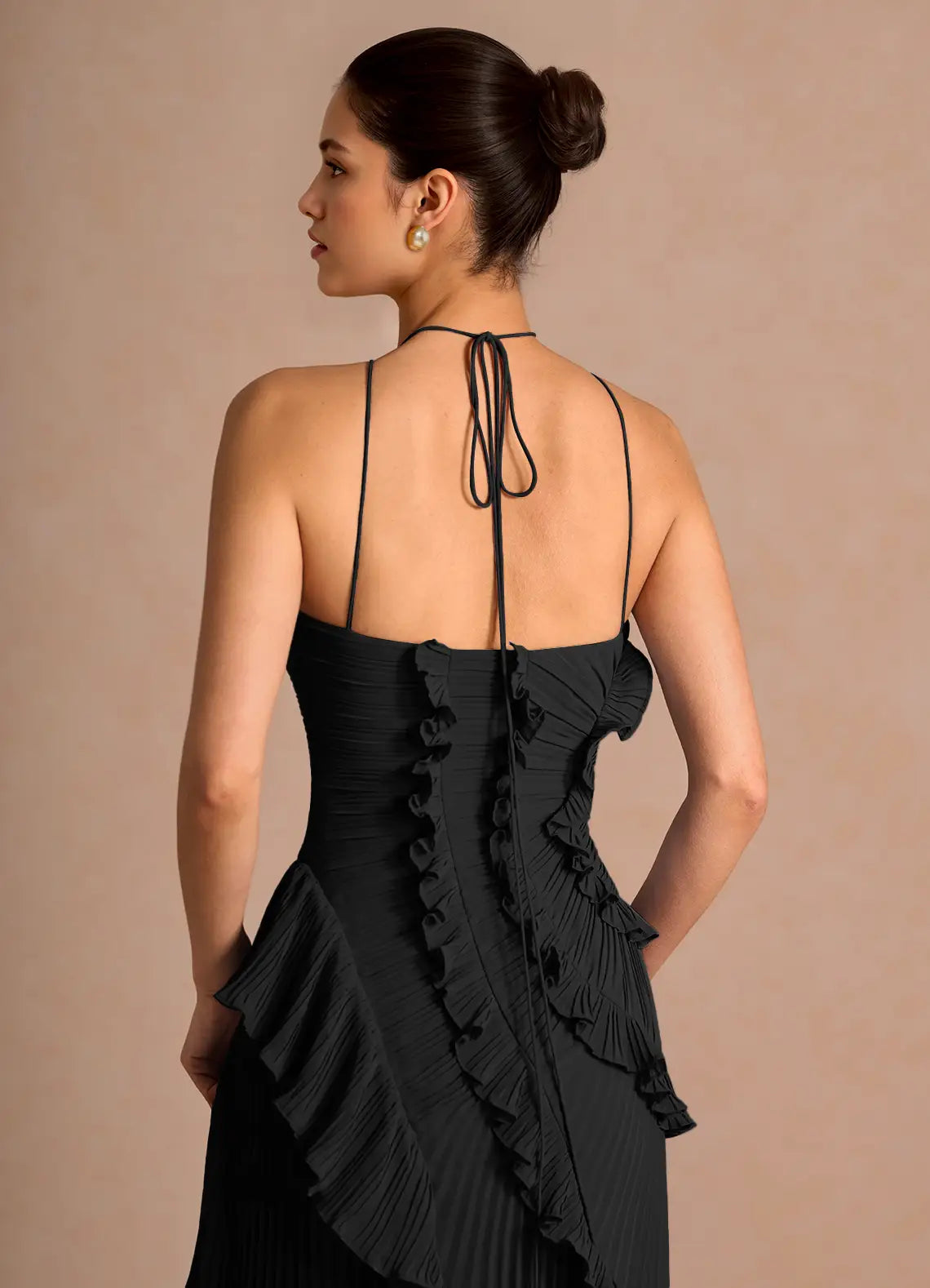 Black Ruffle Maxi Dress