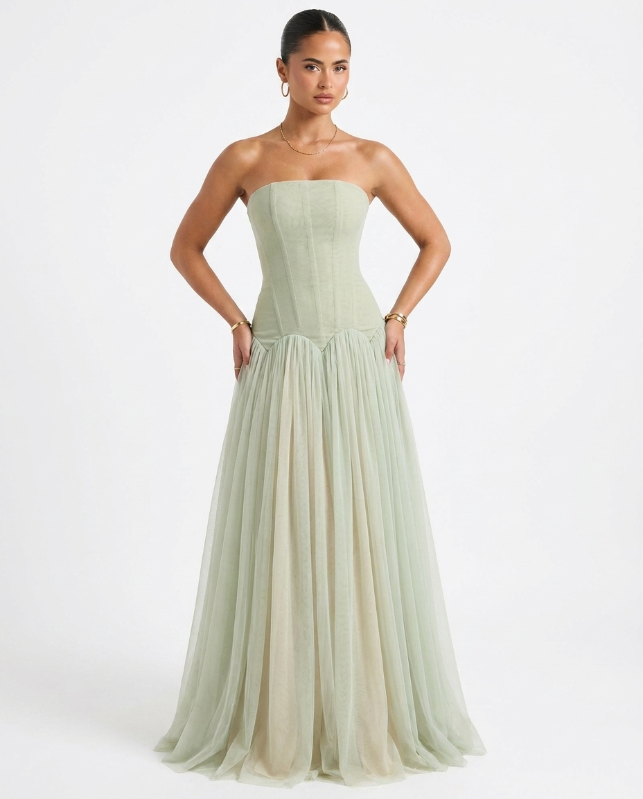 Flora Corset Tulle Maxi