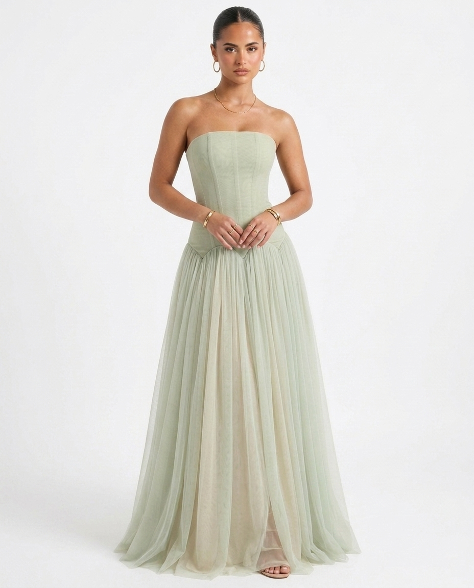 Flora Corset Tulle Maxi