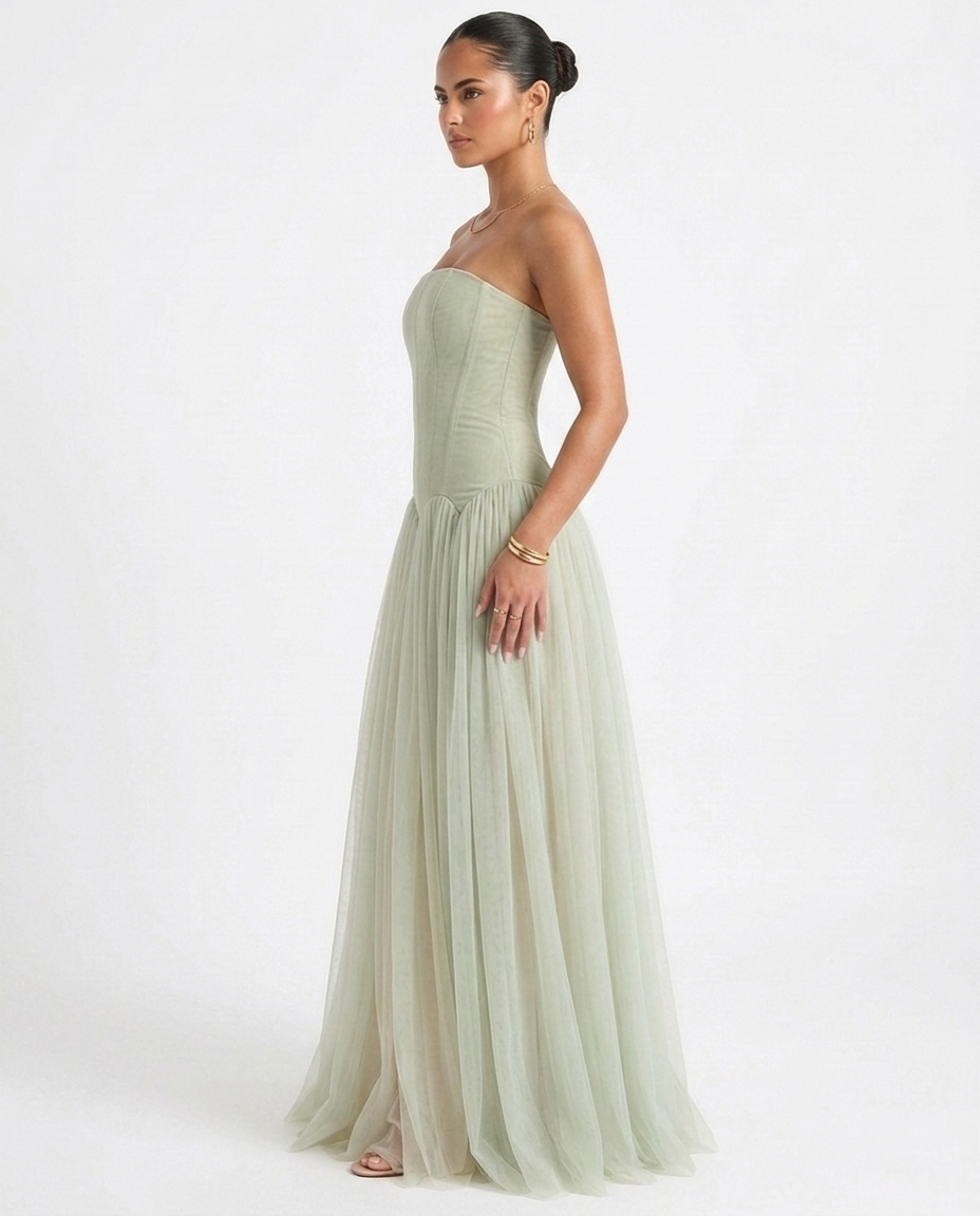 Flora Corset Tulle Maxi