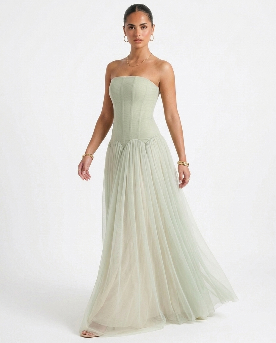 Flora Corset Tulle Maxi