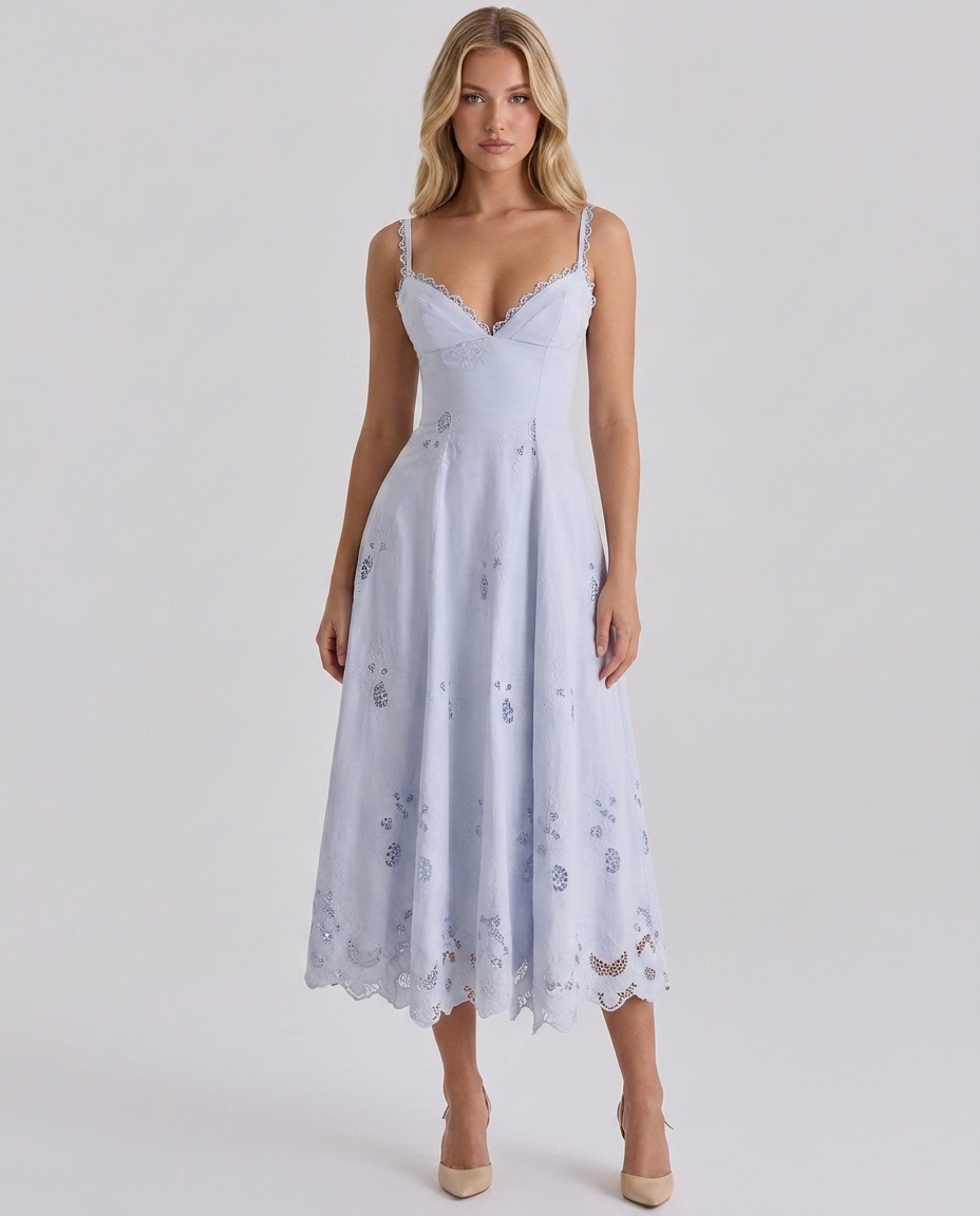 Elise Eyelet Lace Midi