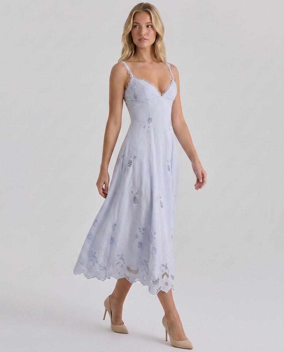 Elise Eyelet Lace Midi