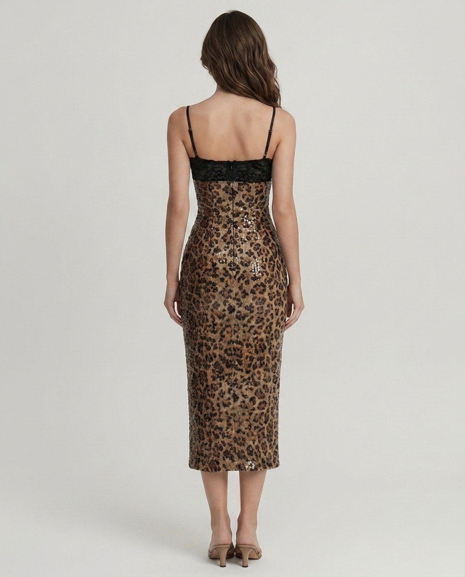 Lexi Leopard Sequin Midi