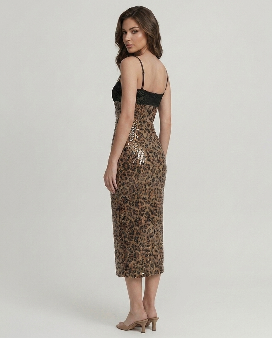 Lexi Leopard Sequin Midi