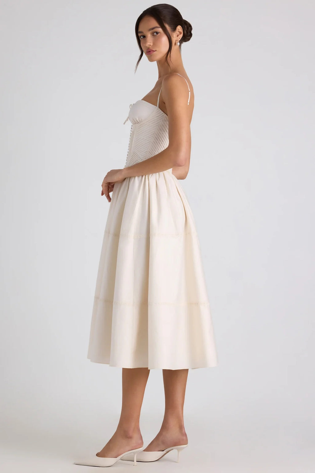 Pearl Corset Bow Midi