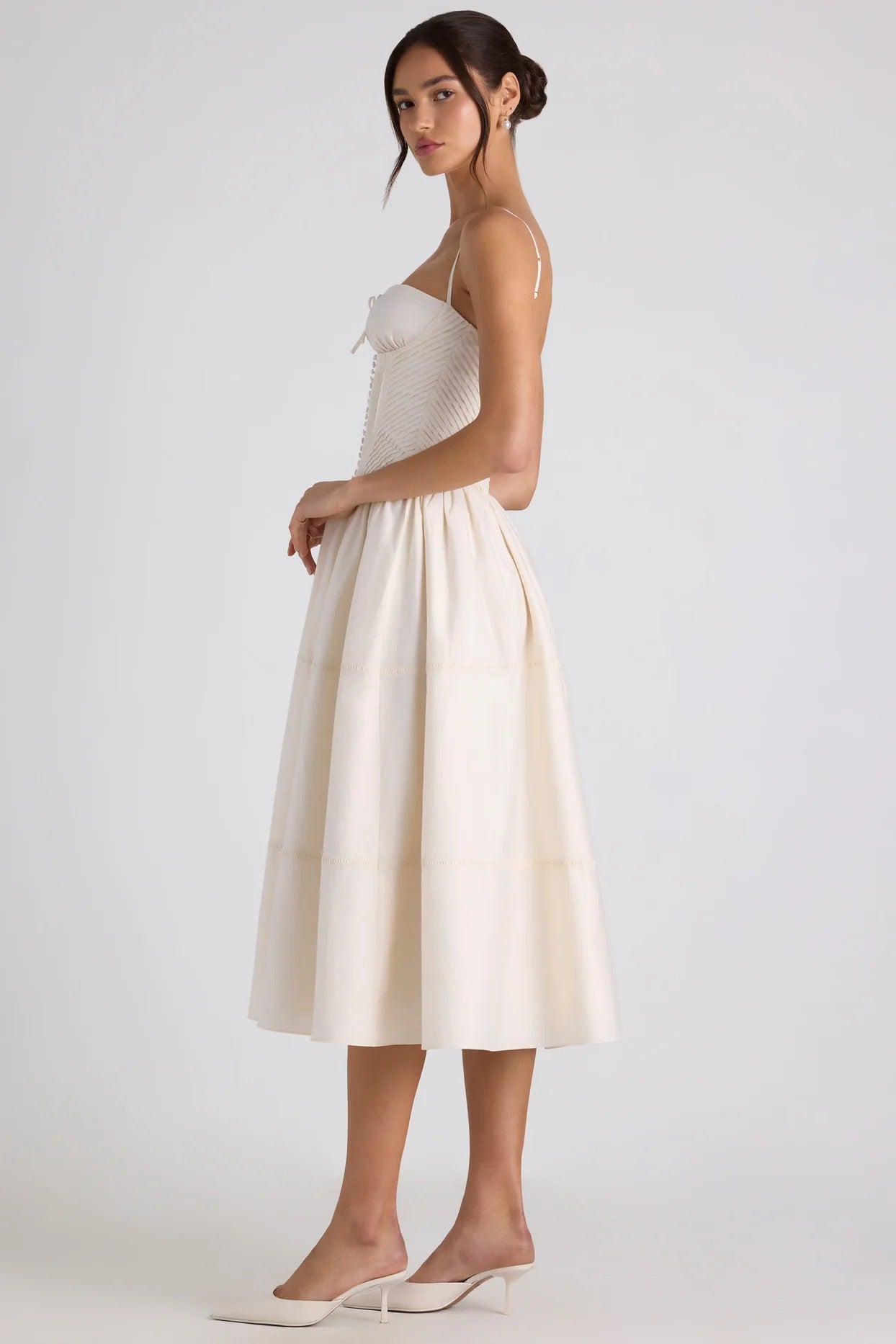 Pearl Corset Bow Midi