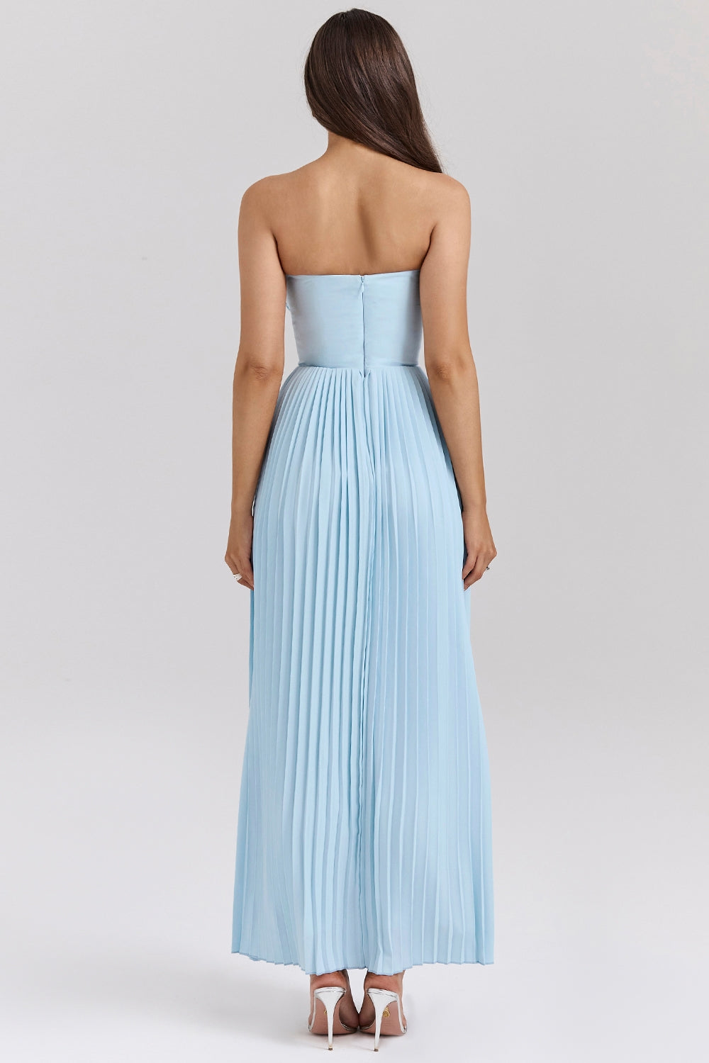 Marcella Pleated Strapless Maxi
