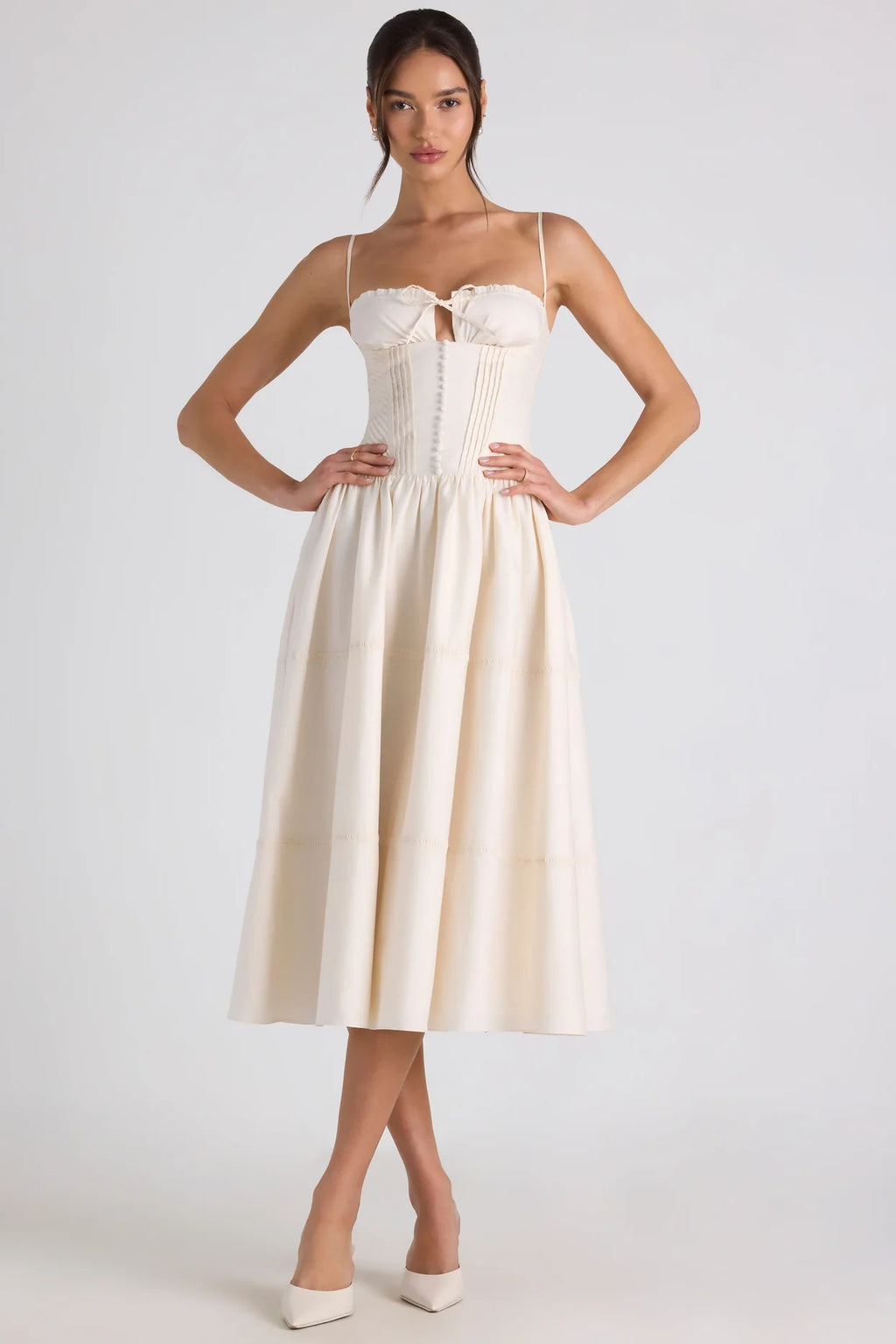 Pearl Corset Bow Midi
