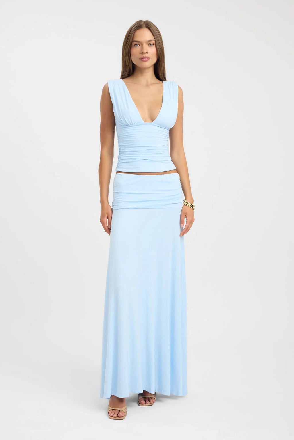 Sky Blue Ruched Set