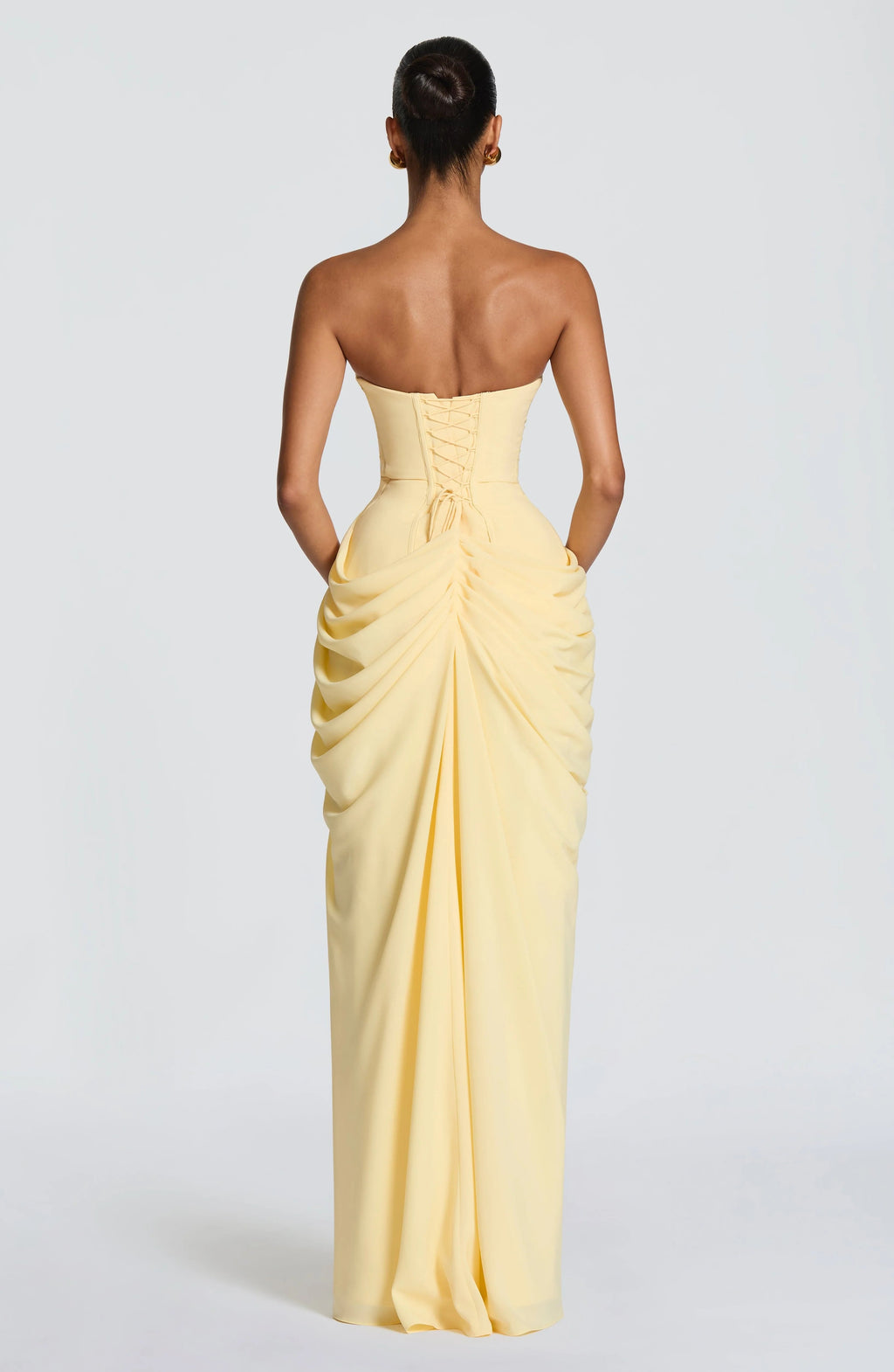 Cyra Draped Strapless Maxi