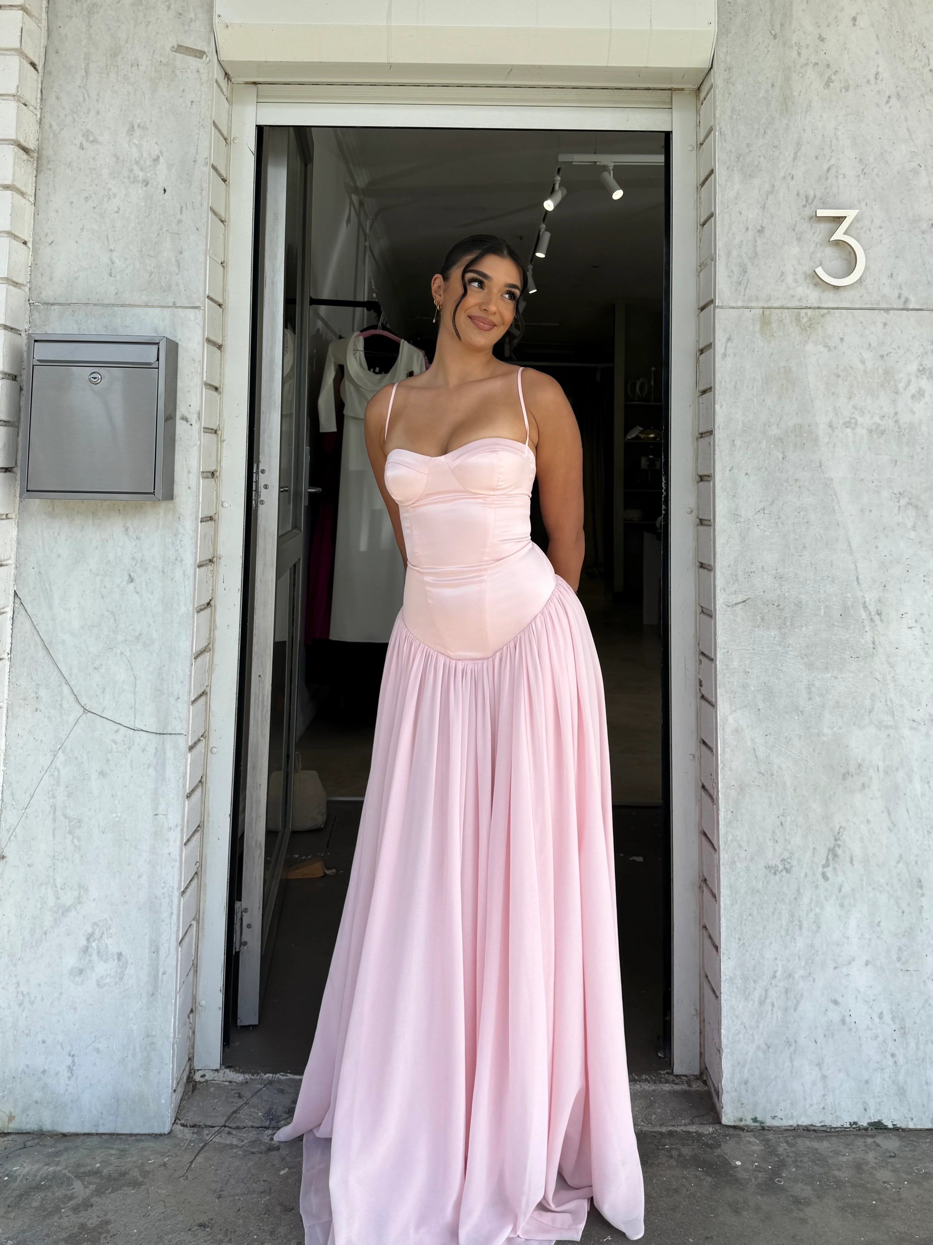 Rosa Corset Chiffon Maxi