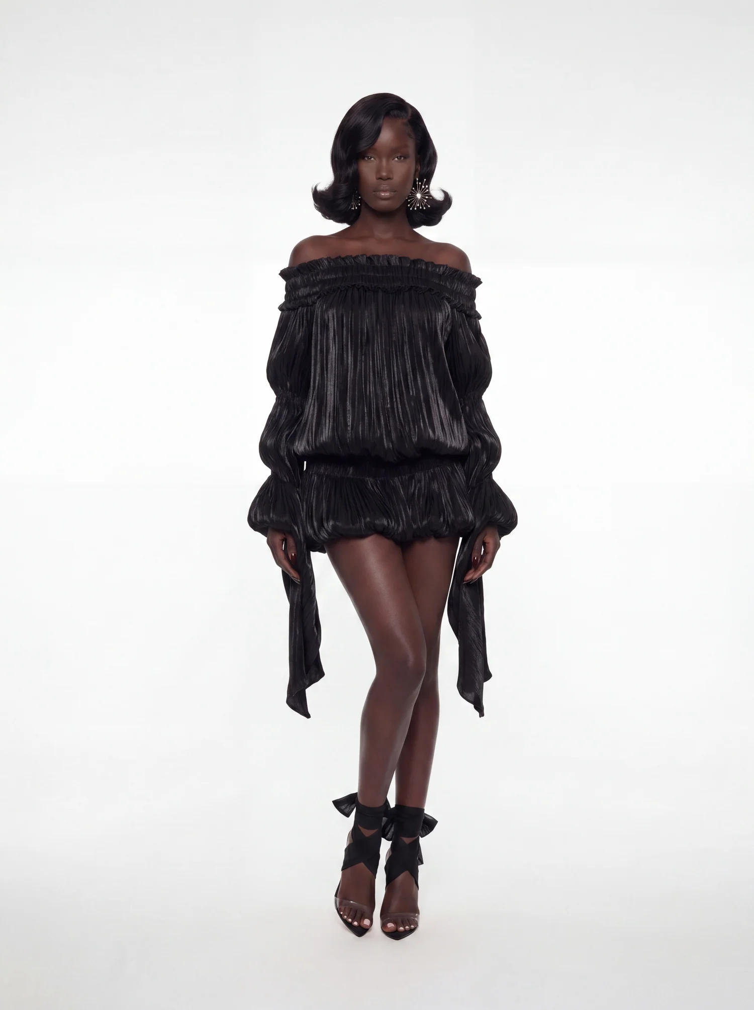 Bardot Draped Mini Dress