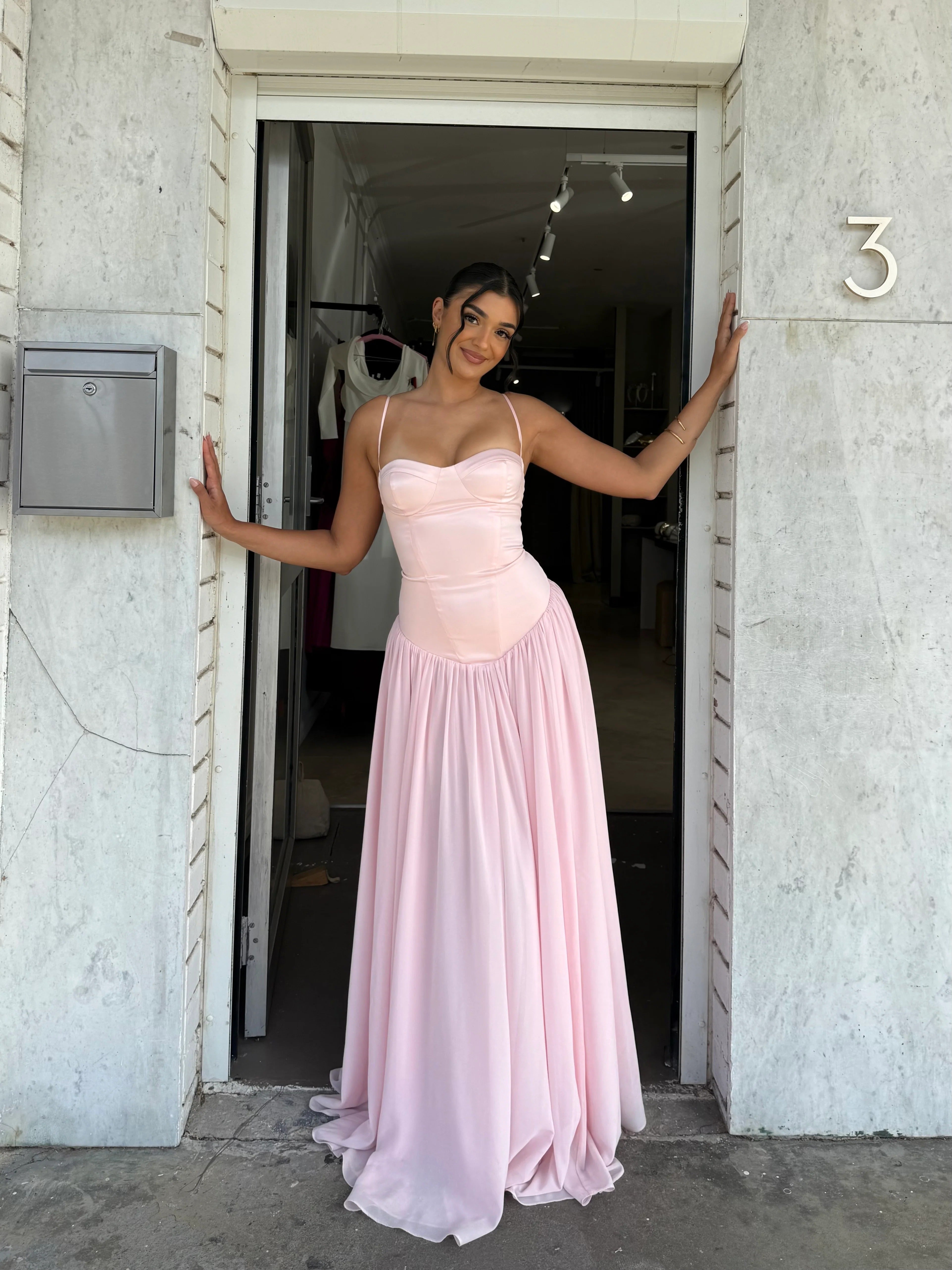 Rosa Corset Chiffon Maxi